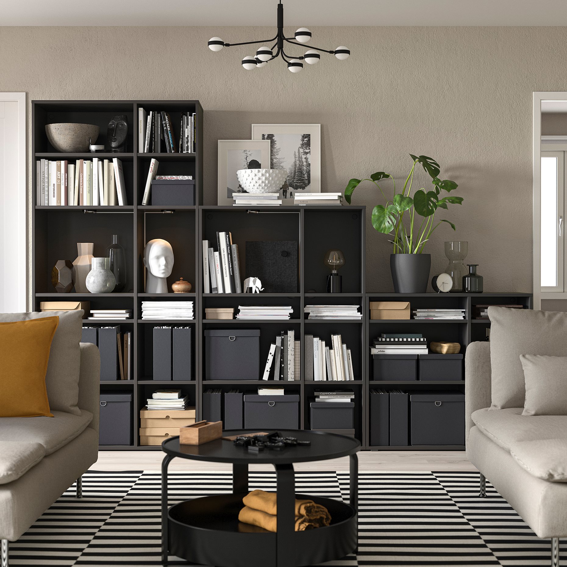 VIHALS, shelving combination, 286x37x200 cm, 495.210.70