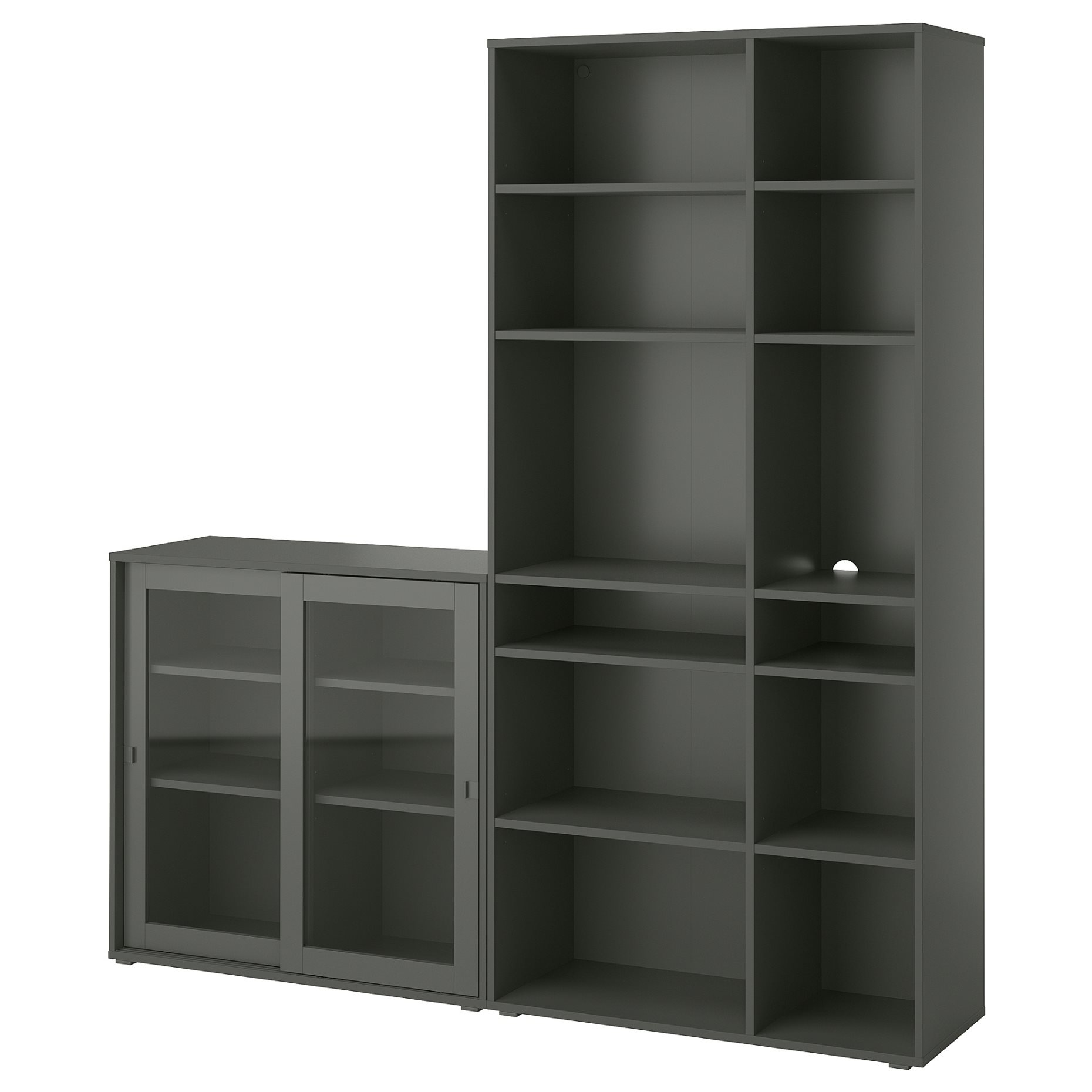 VIHALS, storage combination with glass doors, 190x37x200 cm, 495.210.94
