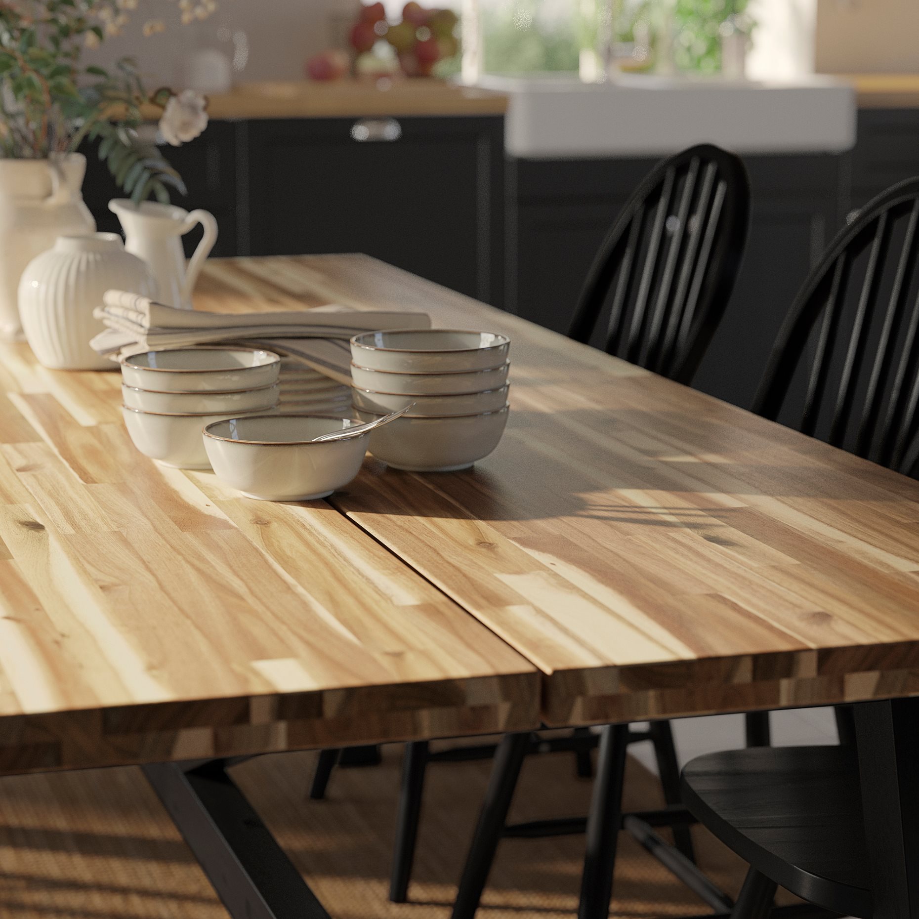 SKOGSTA/SKOGSTA, table and 6 chairs, 235 cm, 495.451.27