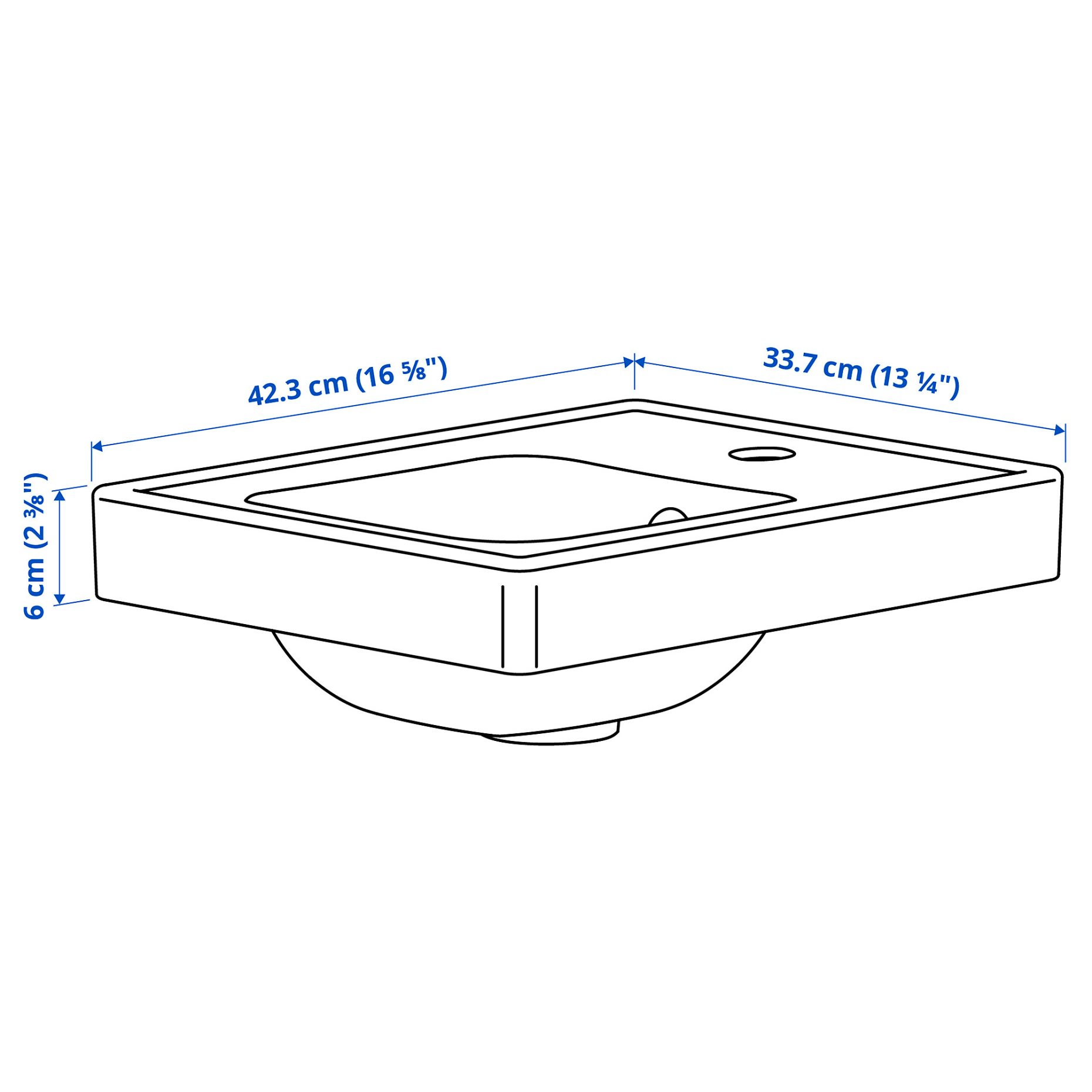 ORRSJON, wash-basin with water trap, 42x34 cm, 495.711.83