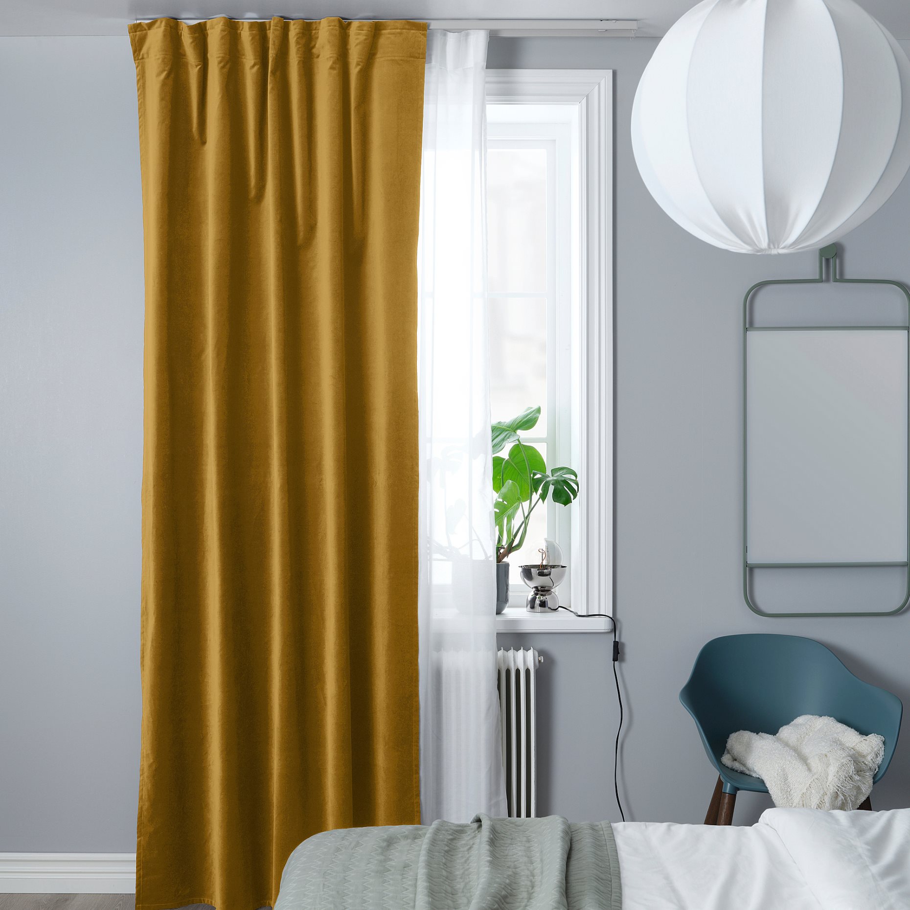 VIDGA, curtain track set for ceiling 2 track, 140 cm, 495.715.07
