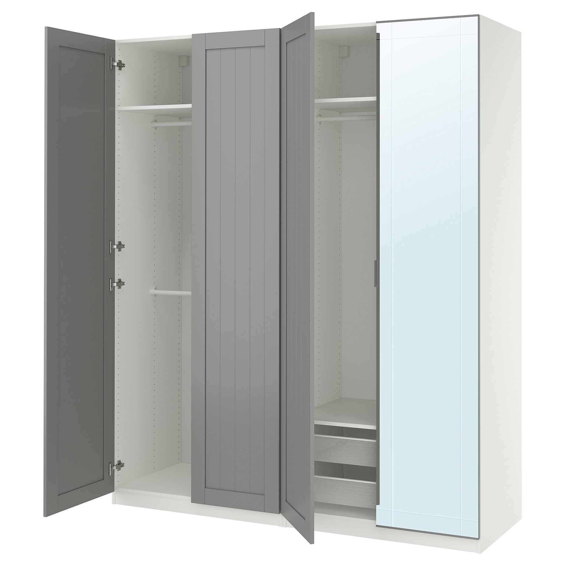 PAX/KAMMAR/GULL, συνδυασμός ντουλάπας, 200x60x236 cm, 495.725.83