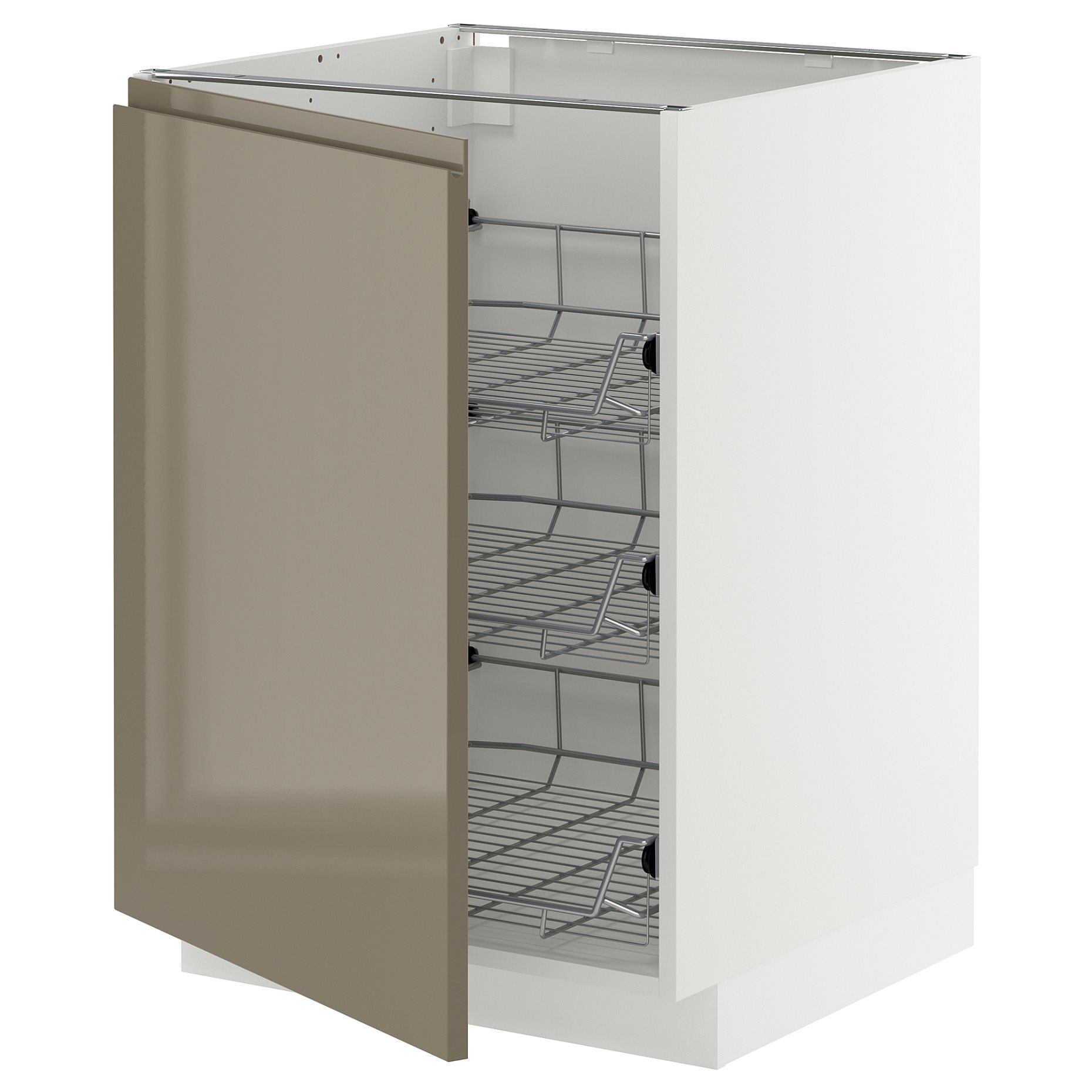 METOD, base cabinet with wire baskets, 60x60 cm, 495.774.20