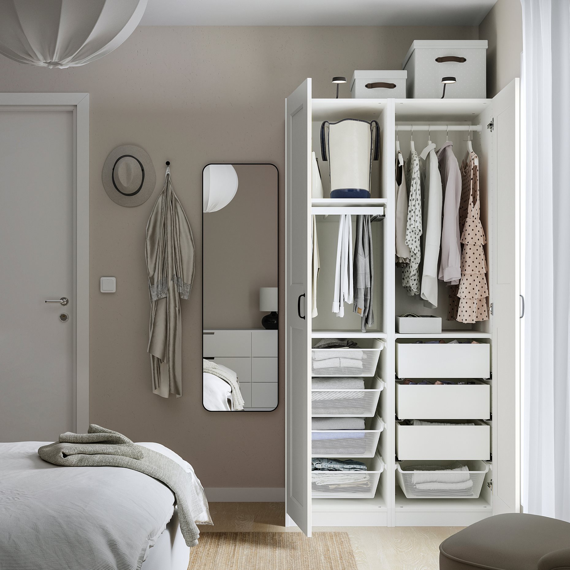 PAX/GRIMO, wardrobe combination, 100x60x201 cm, 495.901.48