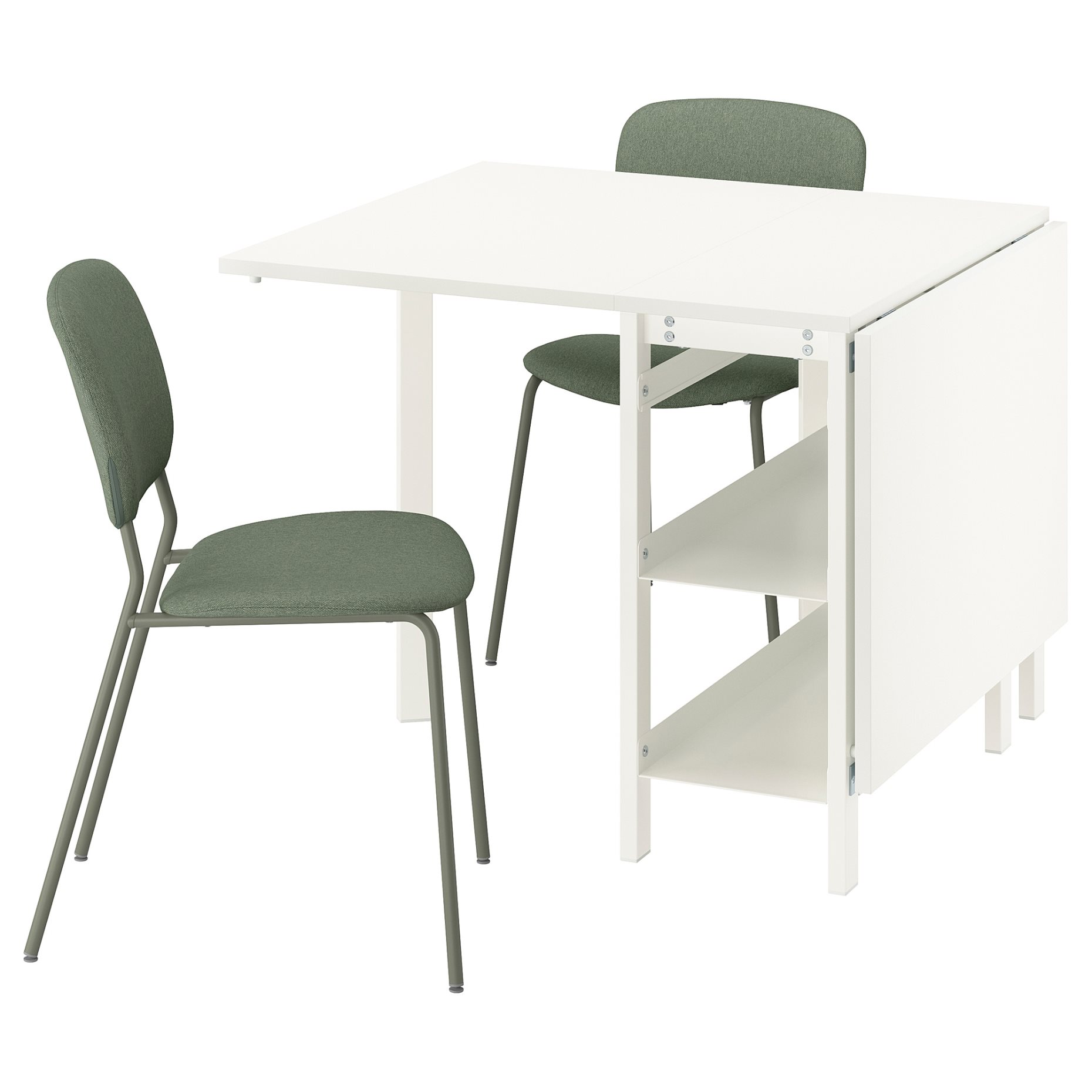 VIHALS, gateleg table and 2 chairs, 39/95/151x90 cm, 495.902.52