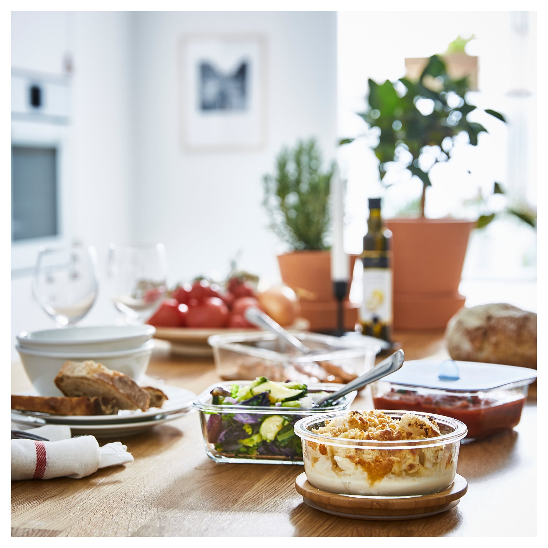 IKEA 365+, food container round/glass, 400 ml, 503.591.95