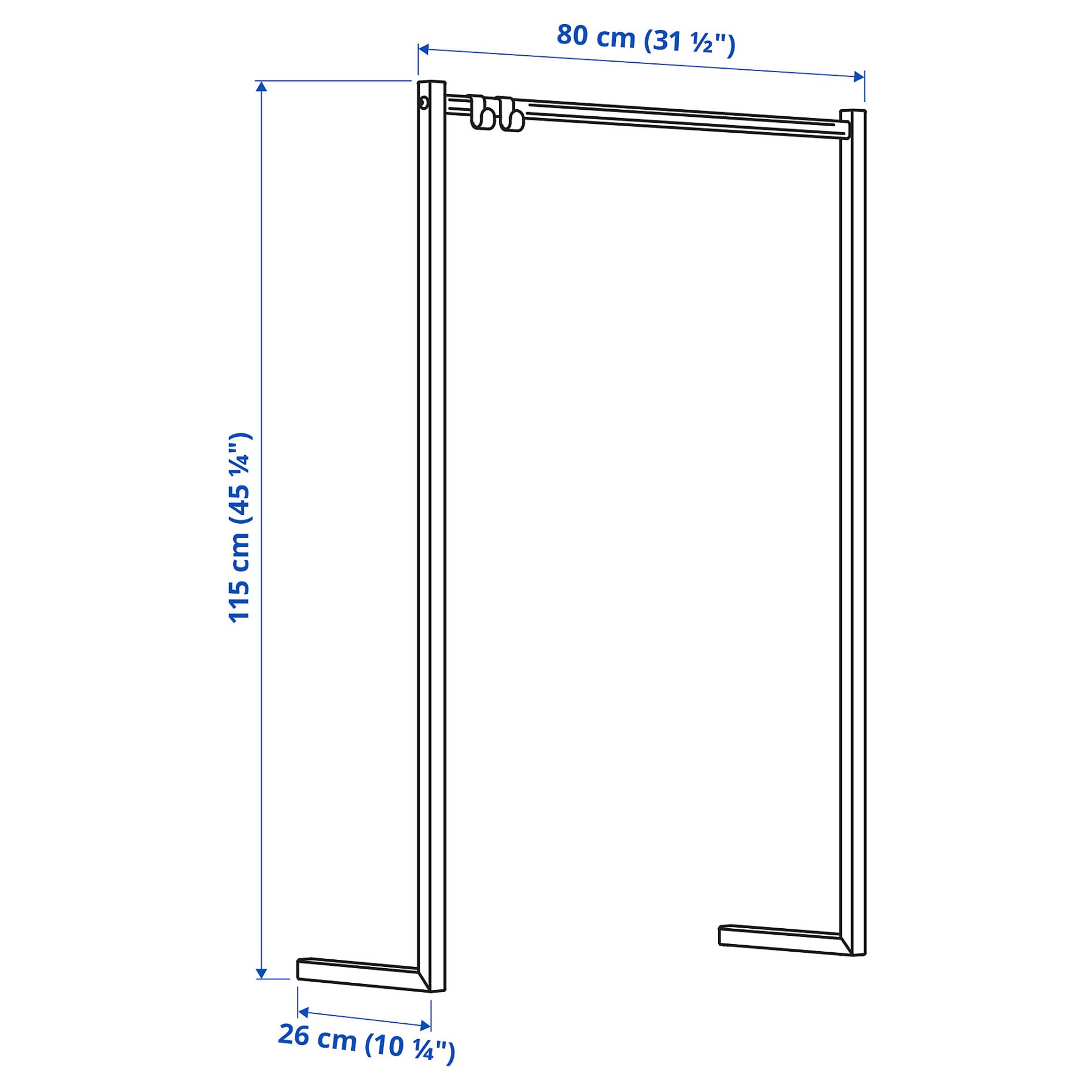 NORDLI, add-on clothes rail, 80-80 cm, 504.150.40