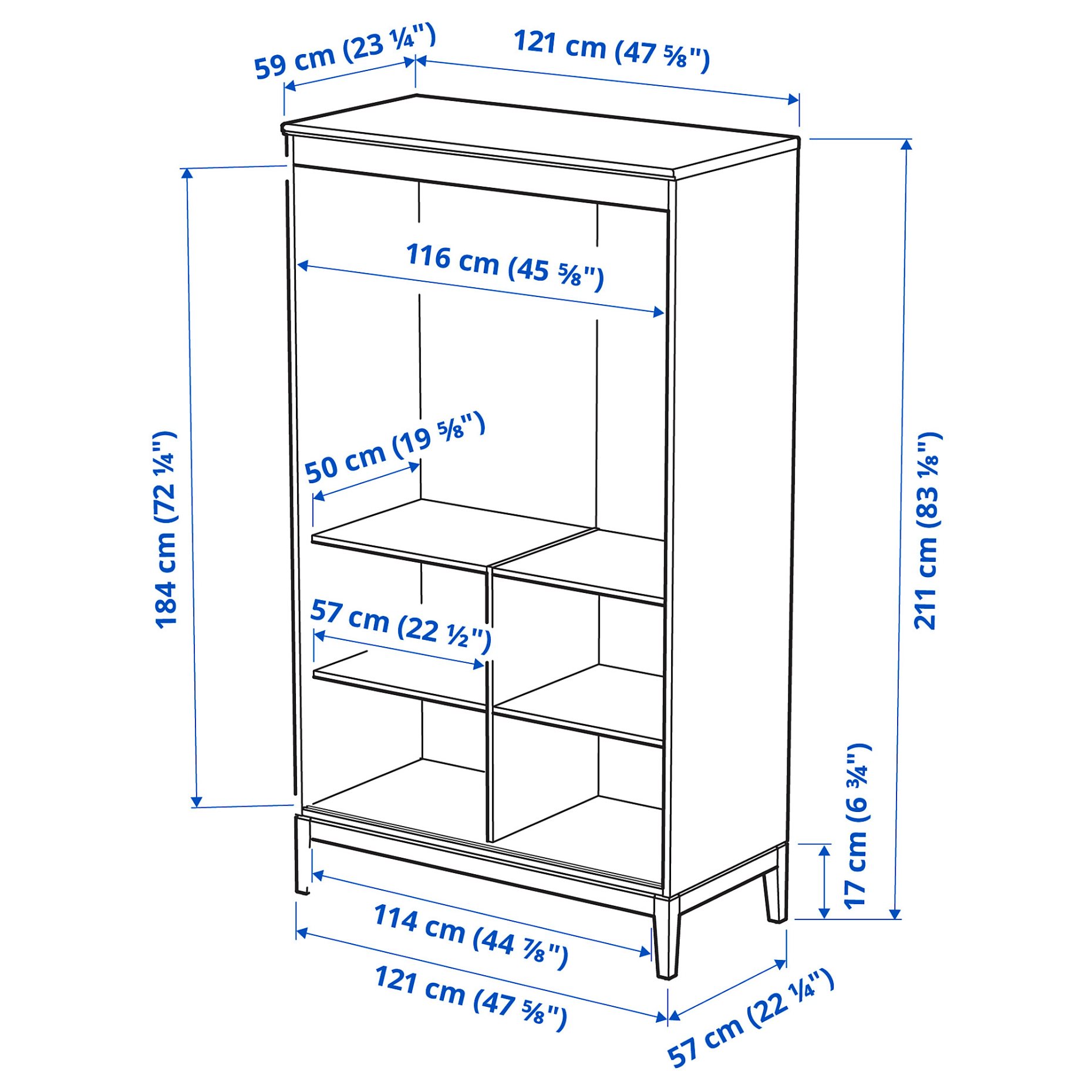 IDANÄS, wardrobe, 121x211 cm, 504.588.31