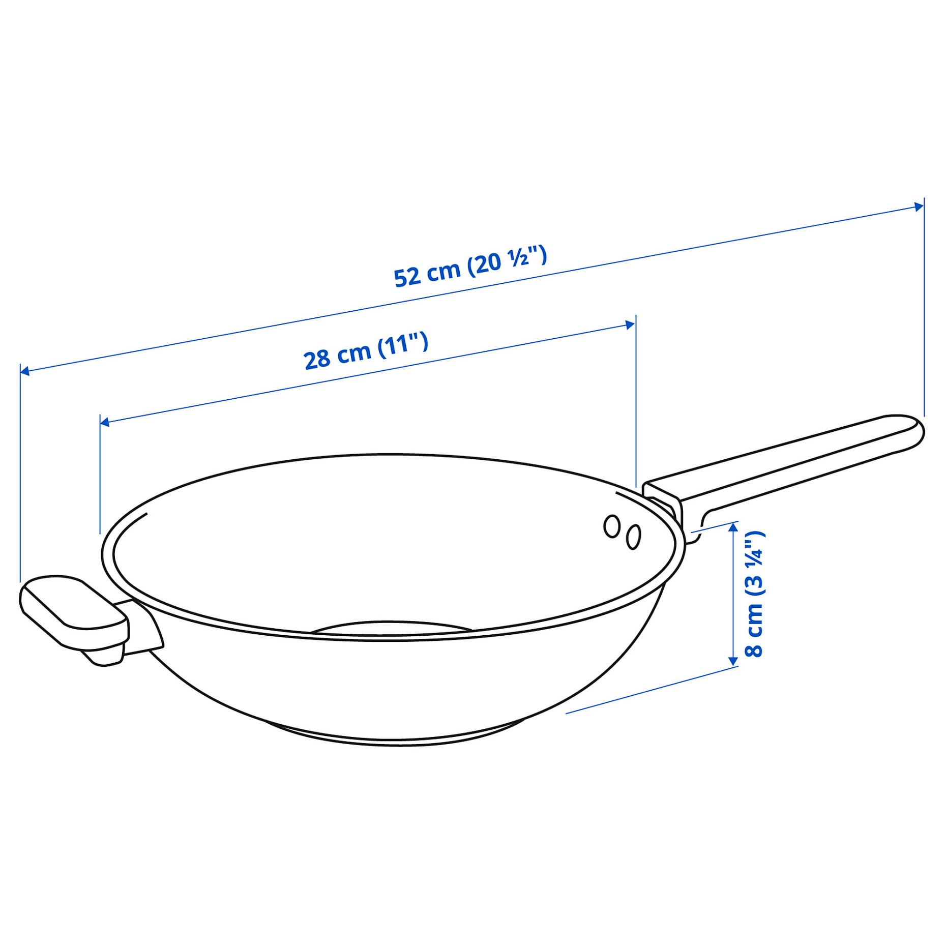MIDDAGSMAT, wok/non-stick coating, 28 cm, 504.636.96