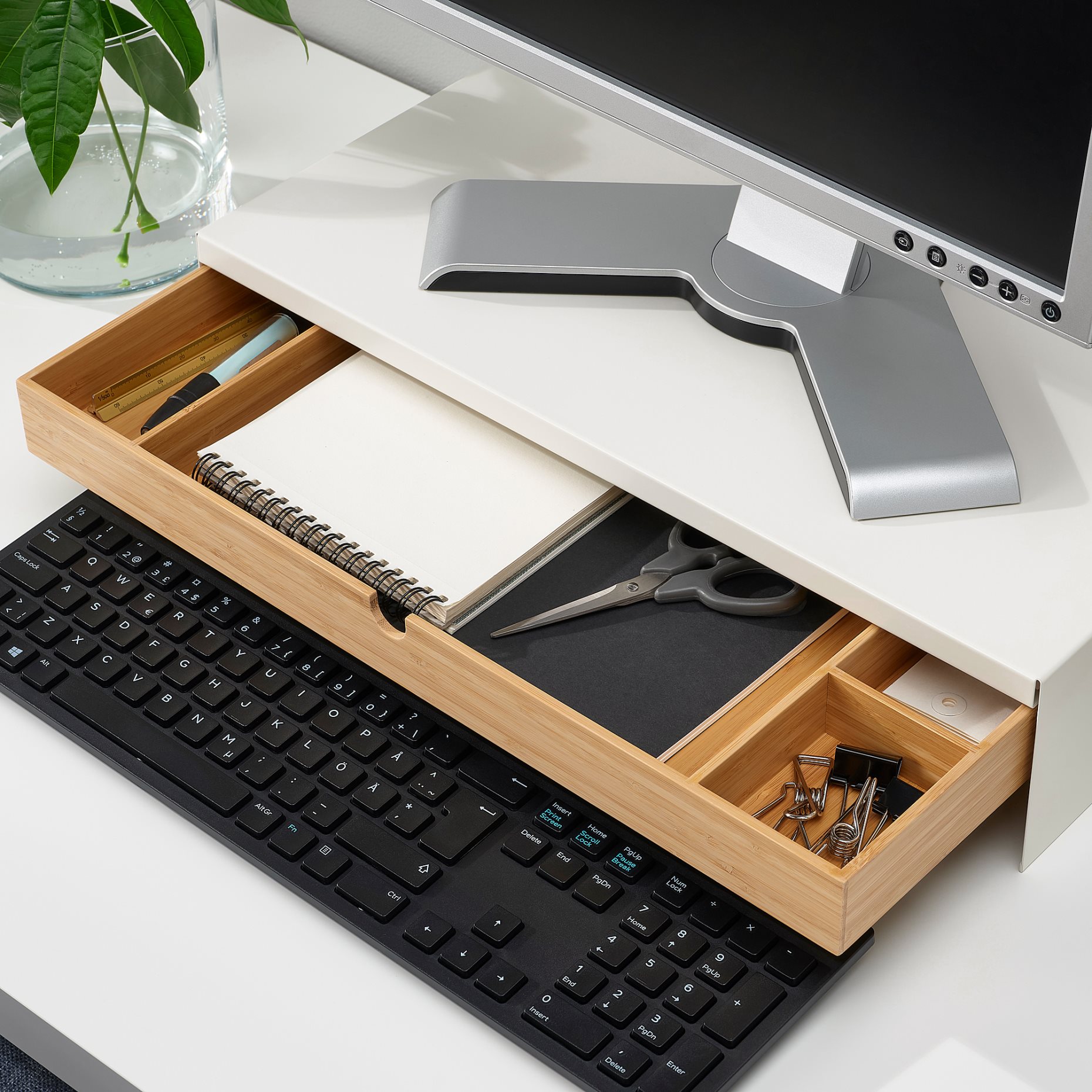 ELLOVEN, monitor stand with drawer, 504.747.70