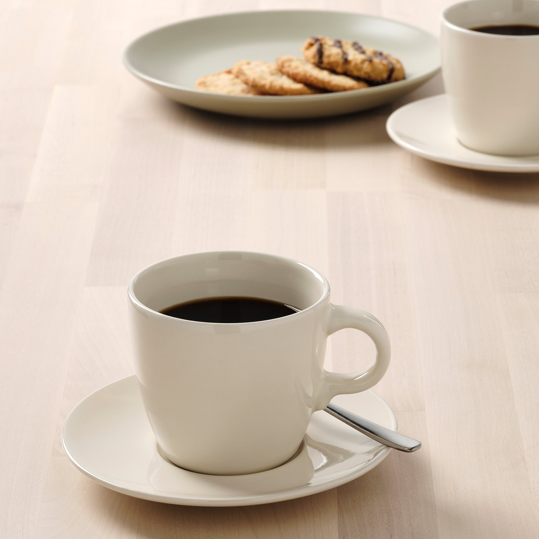 FÄRGKLAR, cup with saucer/glossy, 25 cl, 504.794.33
