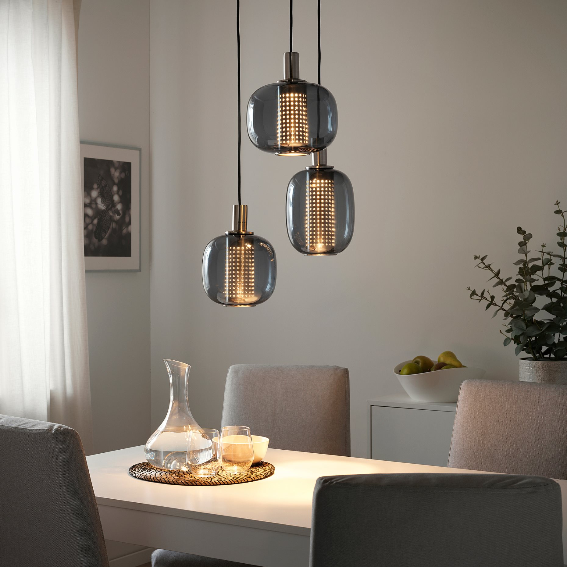HÖGVIND, pendant lamp with 3 lamps, 504.929.29