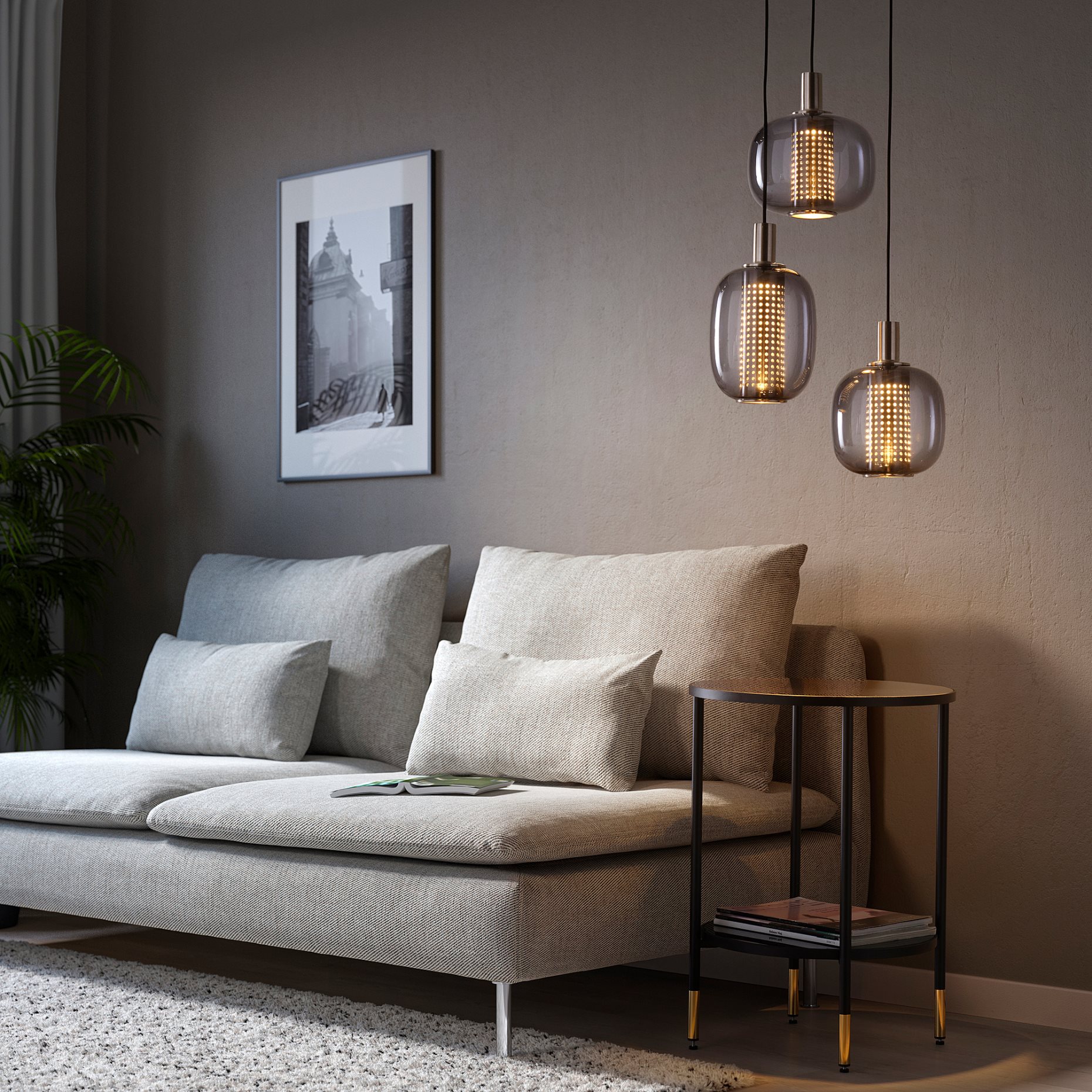 HÖGVIND, pendant lamp with 3 lamps, 504.929.29