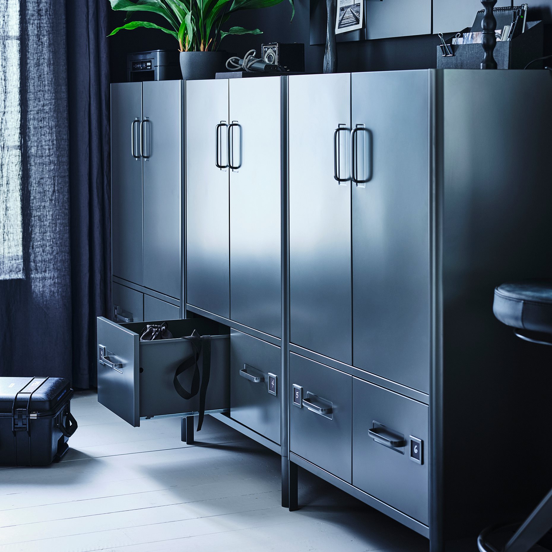 IDÅSEN, cabinet with doors and drawers, 80x47x119 cm, 504.963.81