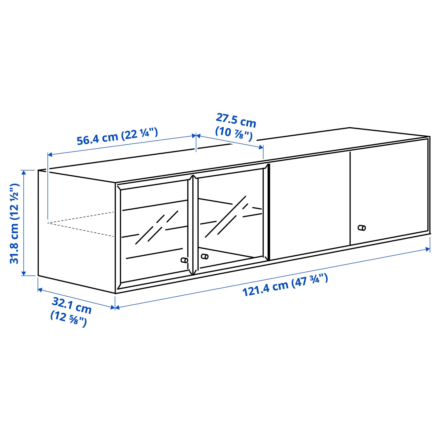 BOASTAD, wall shelf, 121x32 cm, 505.277.83