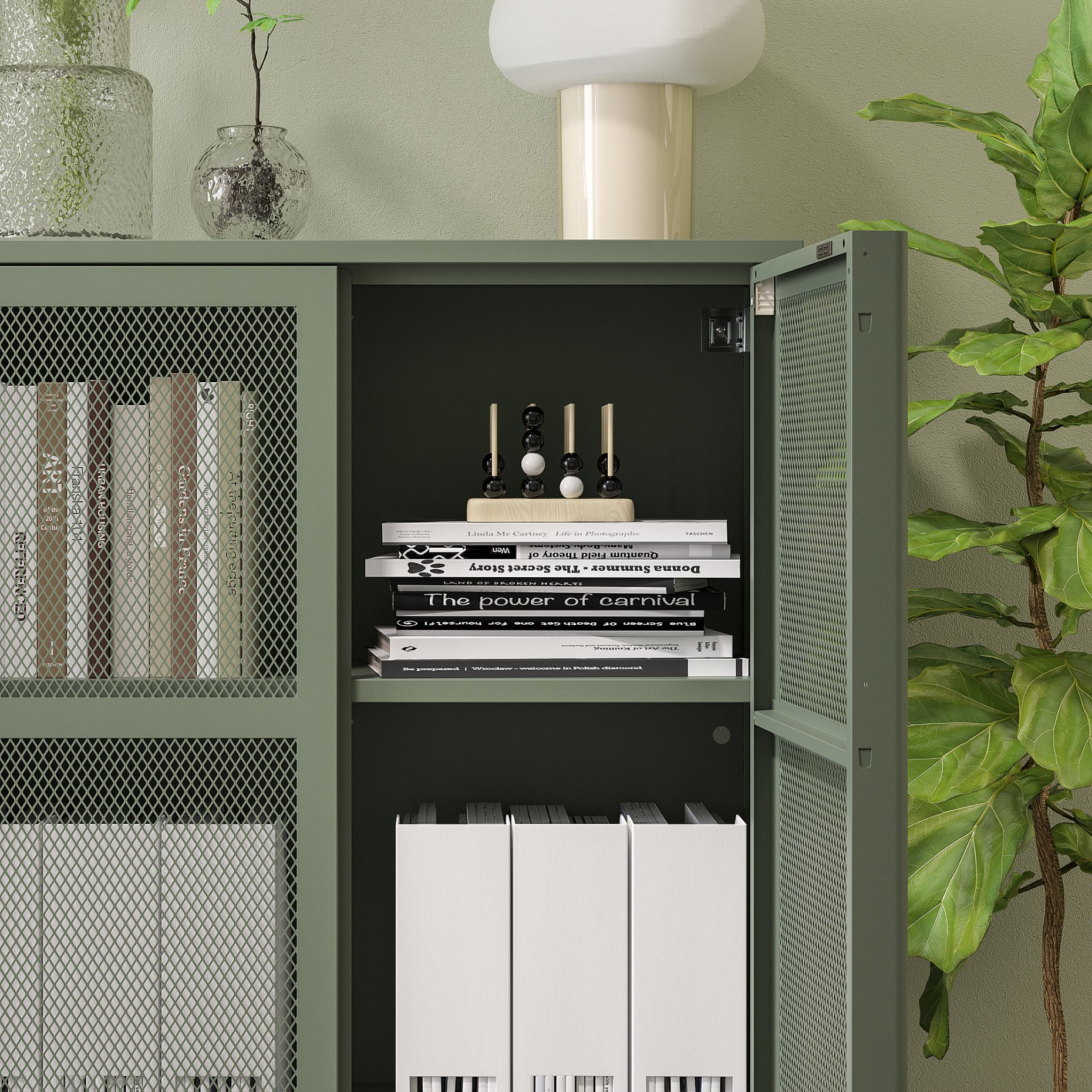 IVAR, cabinet with doors/mesh, 80x83 cm, 505.312.52