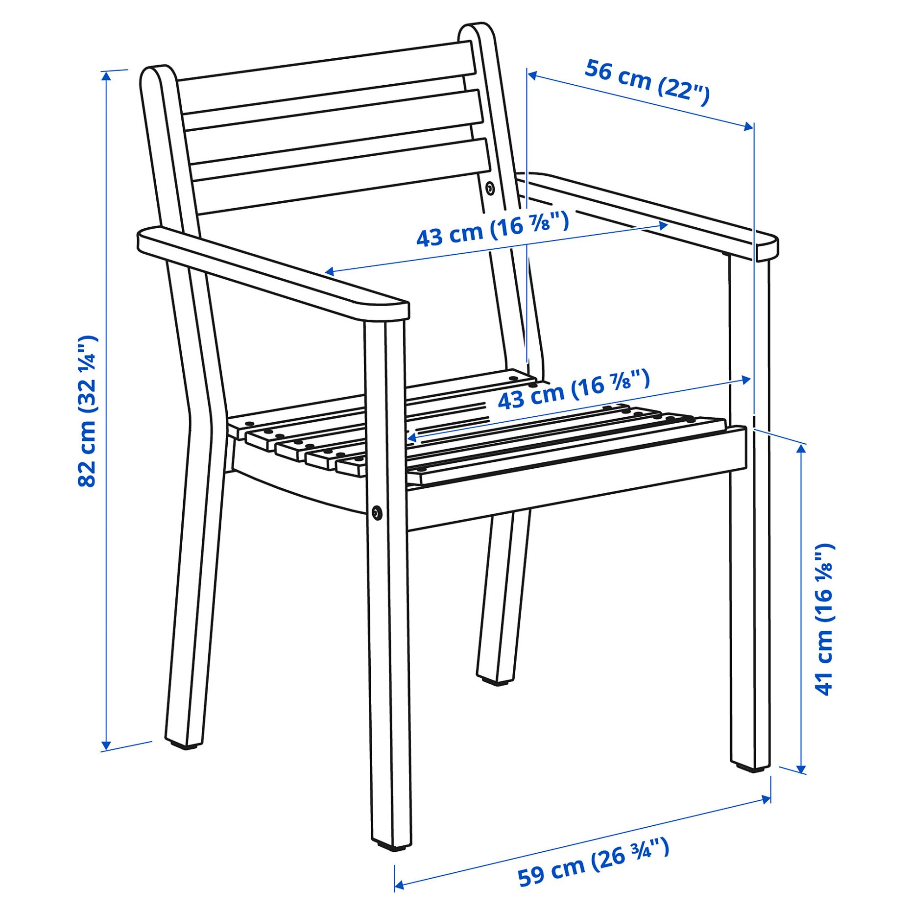 ASKHOLMEN, chair with armrests, outdoor, 505.356.84