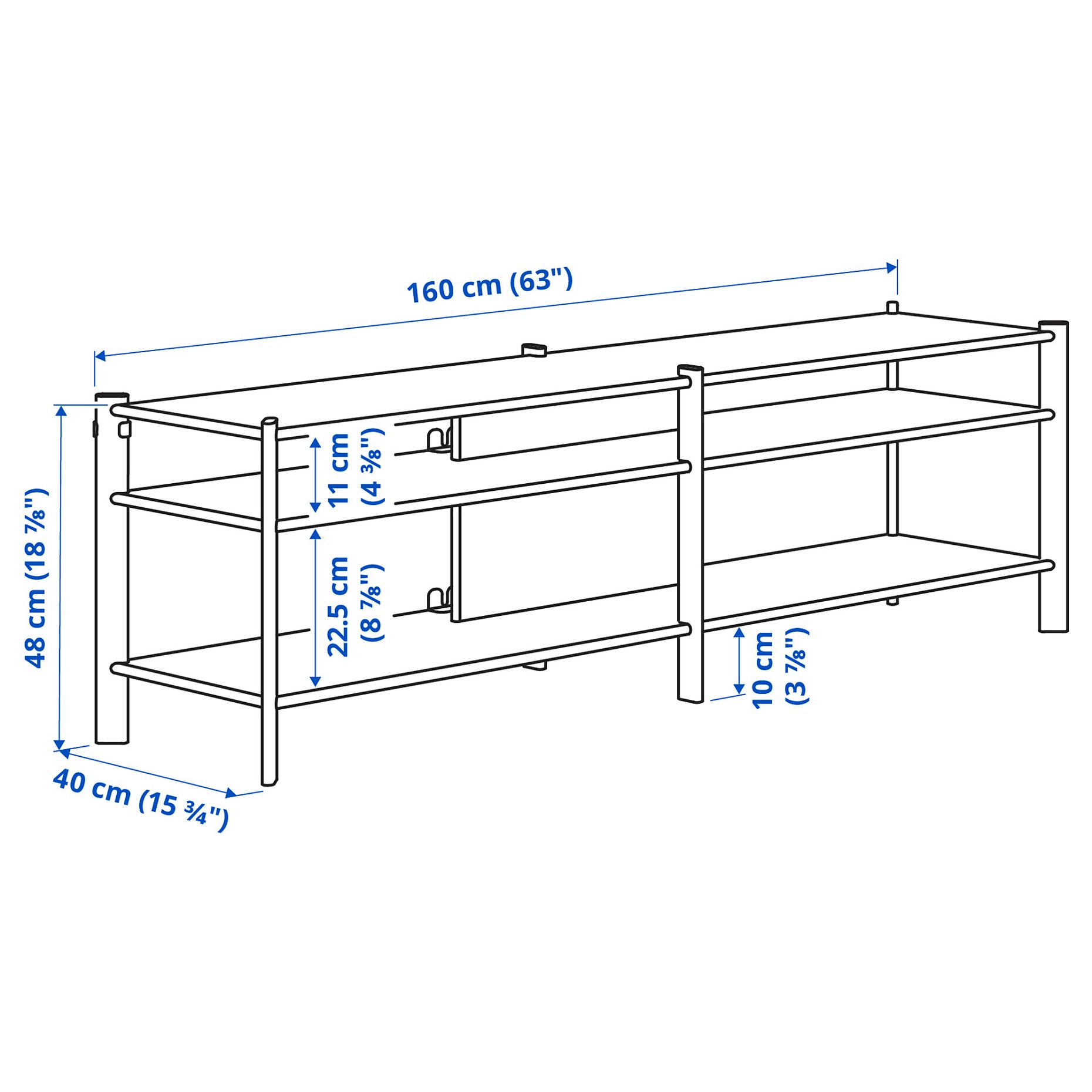 JÄTTESTA, TV bench, 160x40x49 cm, 505.388.52