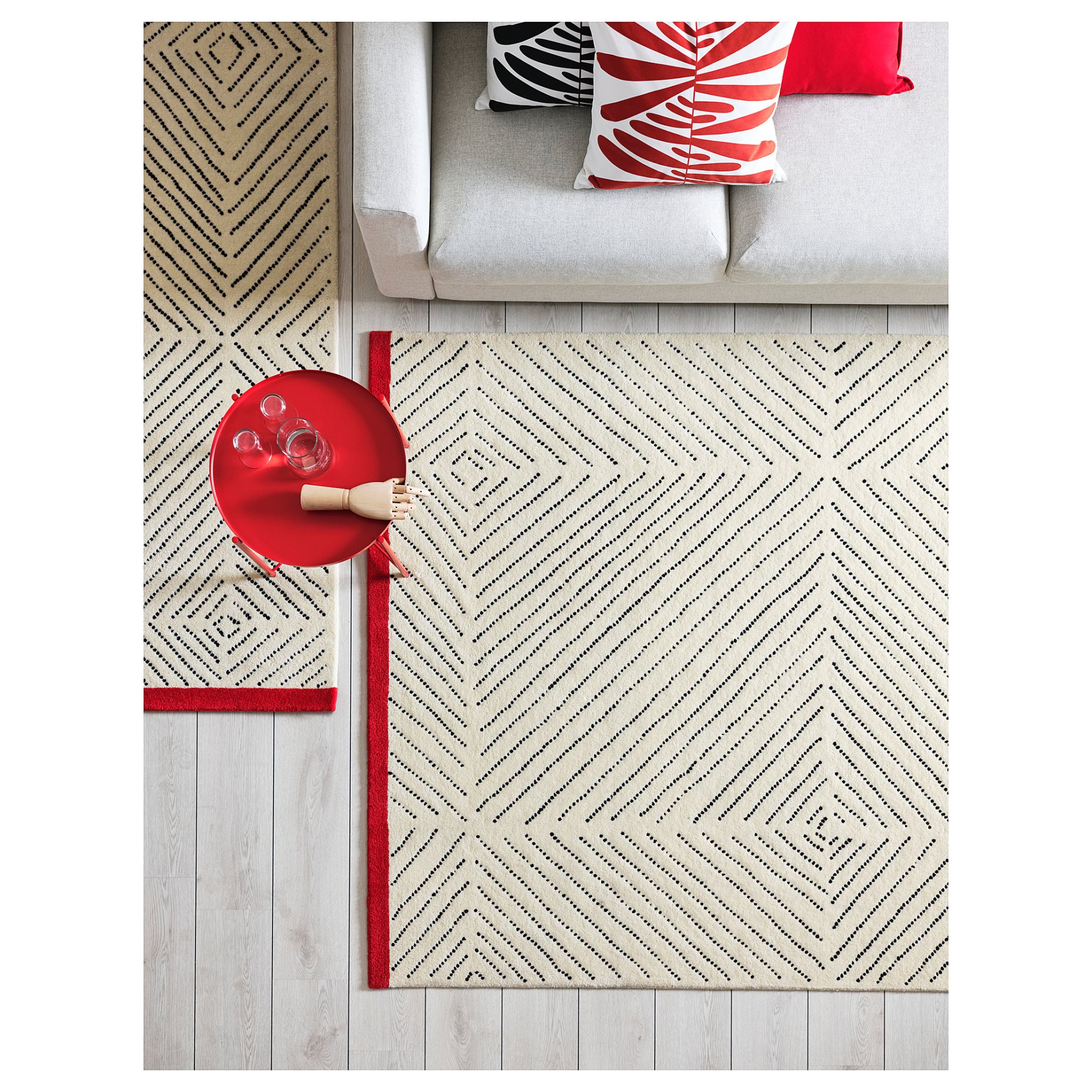 UNDERVISNING, rug low pile/handmade, 170x240 cm, 505.600.65