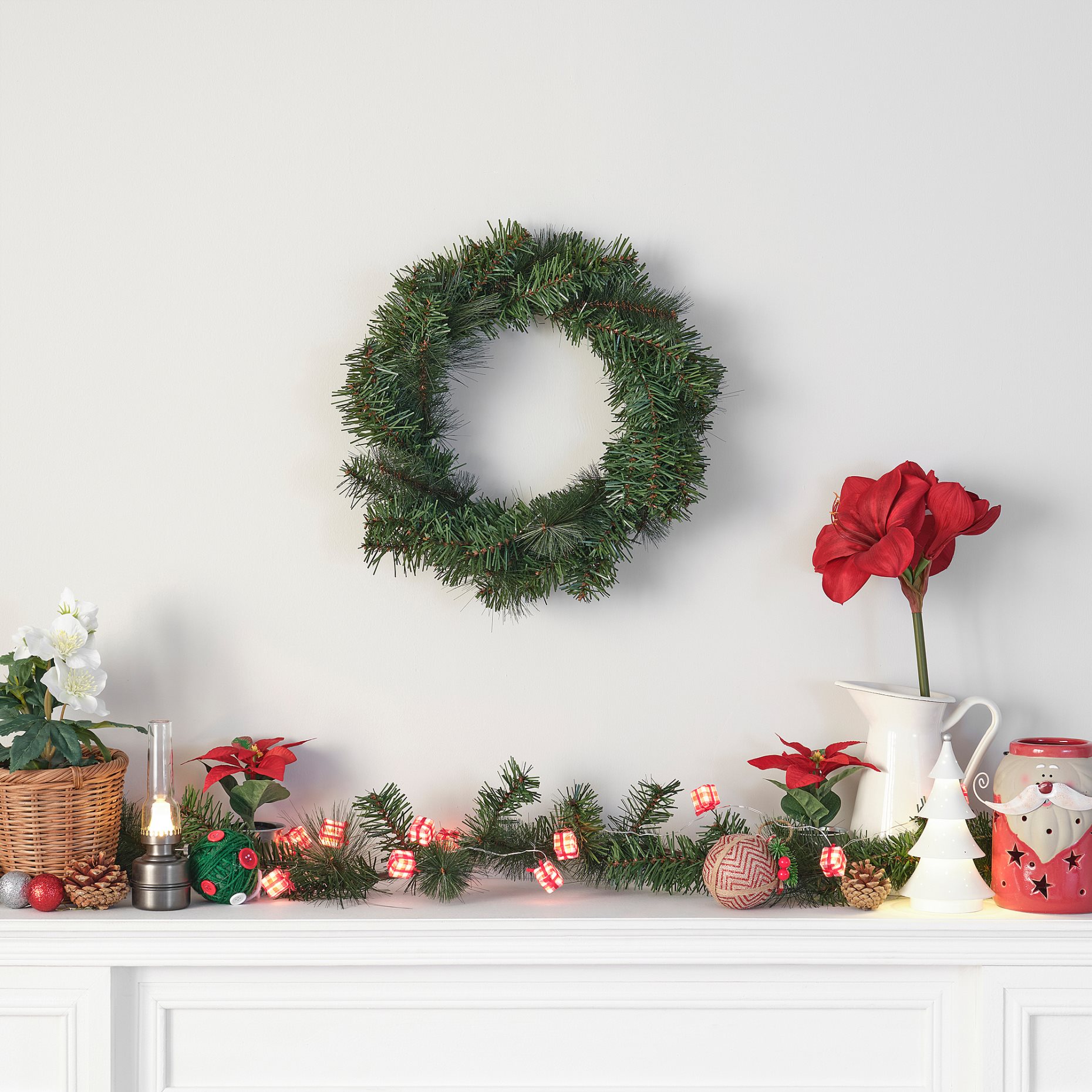 VINTERFINT, artificial wreath/in/outdoor/pine spruce, 45 cm, 505.621.30