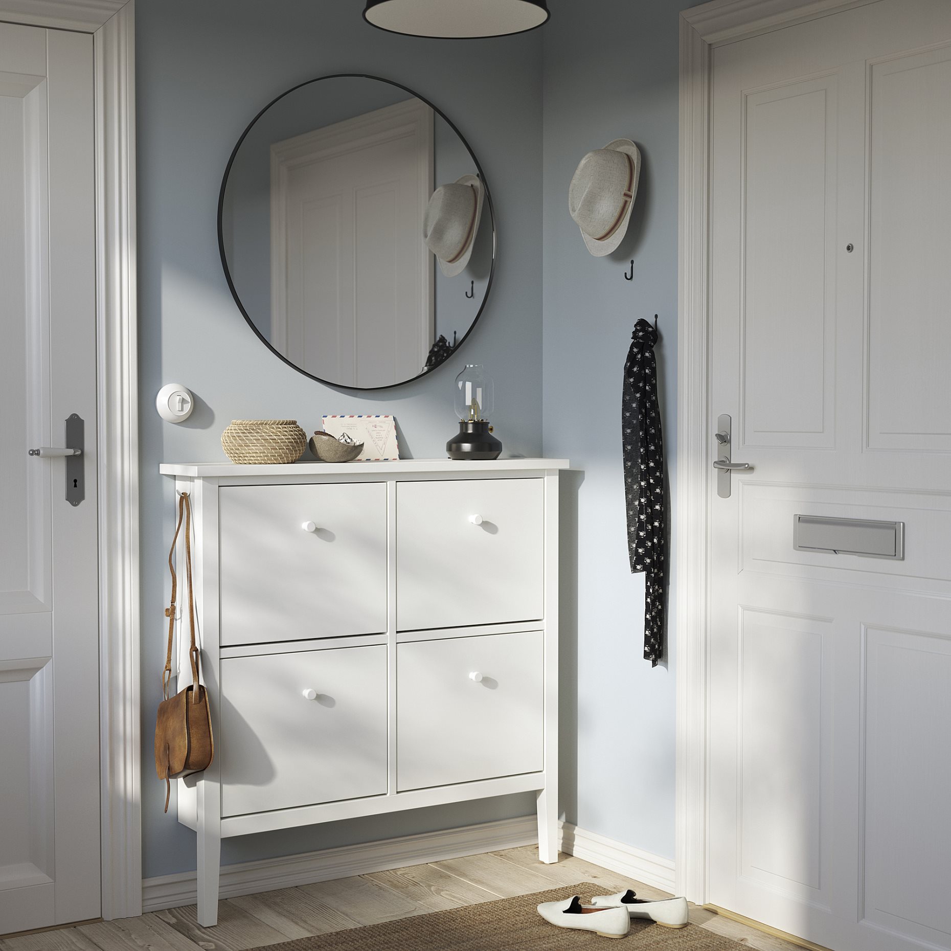 GULLABERG, shoe cabinet with 4 compartments, 105x22x107 cm, 505.877.10