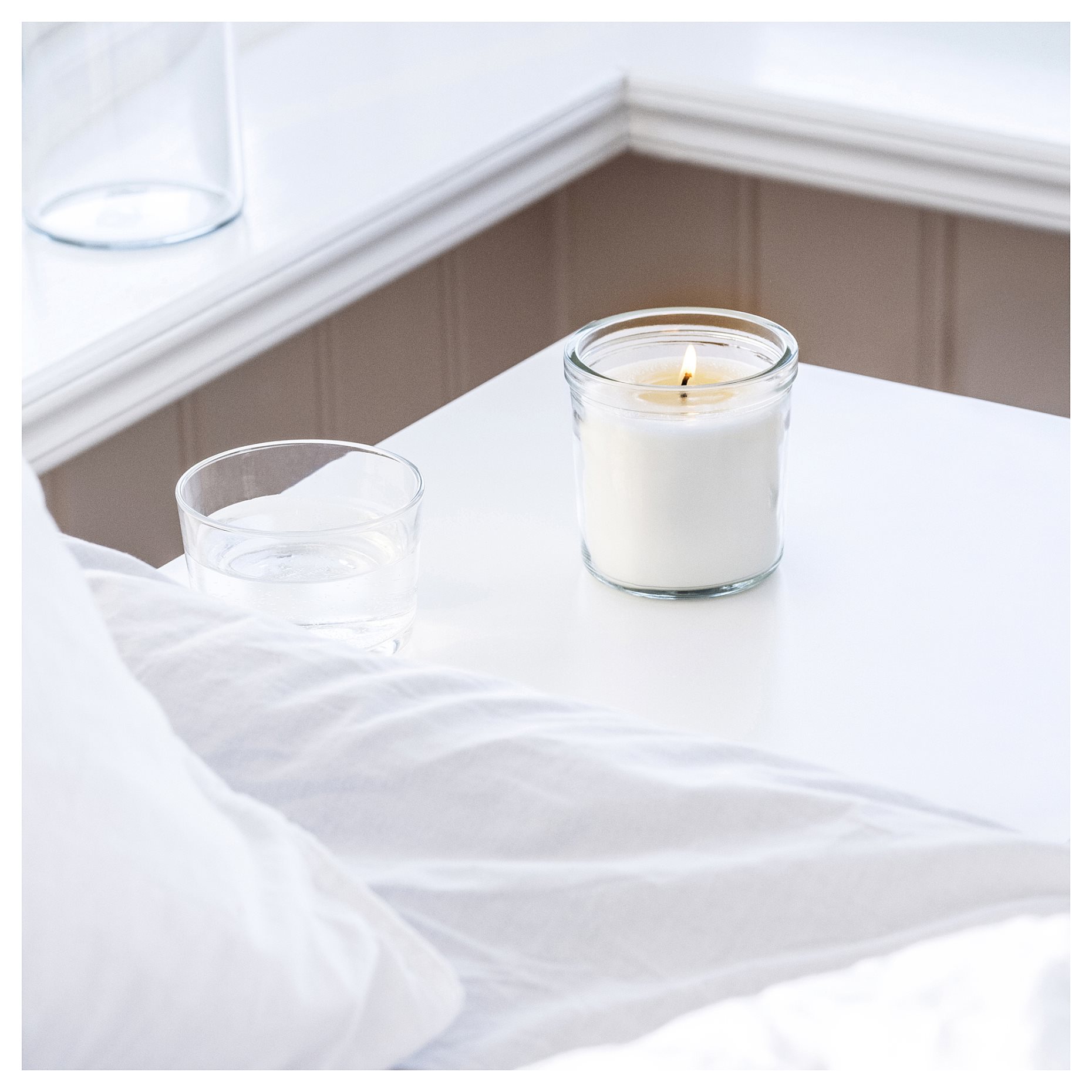 TRÅDCYPRESS, scented candle in glass/Fresh linen, 40 hr, 505.981.05