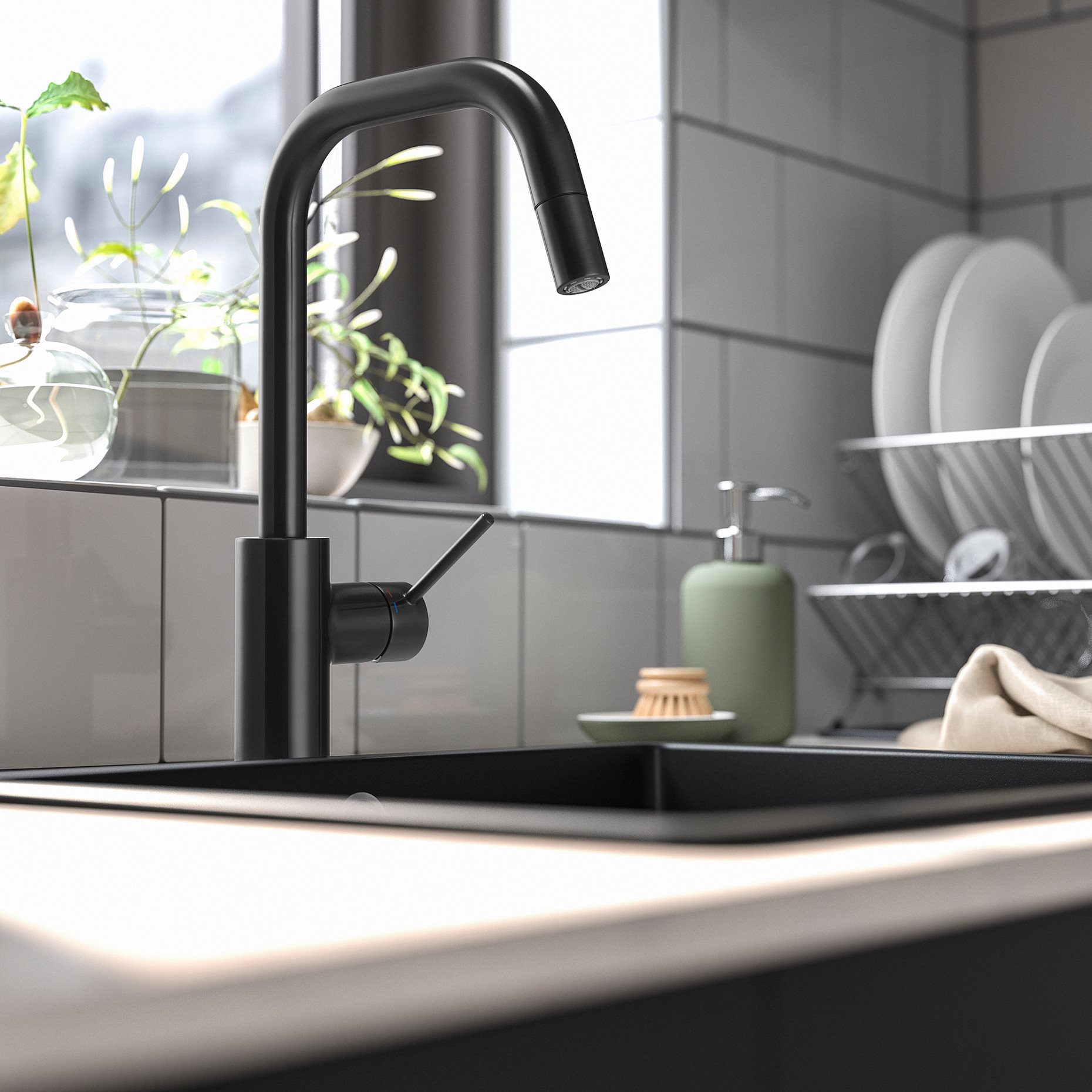 ÄLMAREN, kitchen mixer tap w pull-out spout, 506.034.99