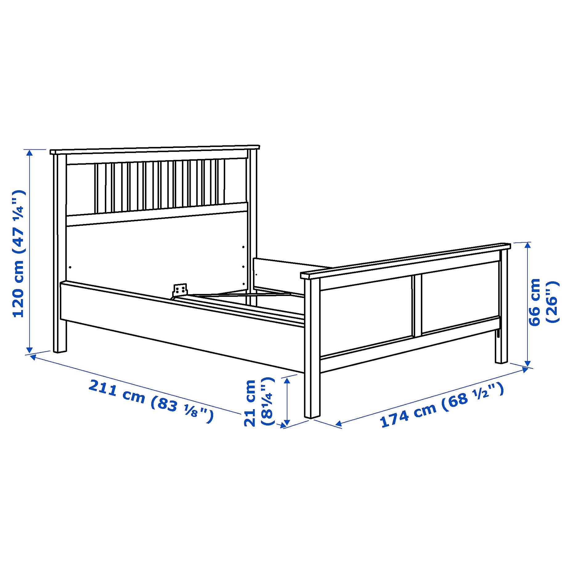 HEMNES, bed frame, 160X200 cm, 590.197.95