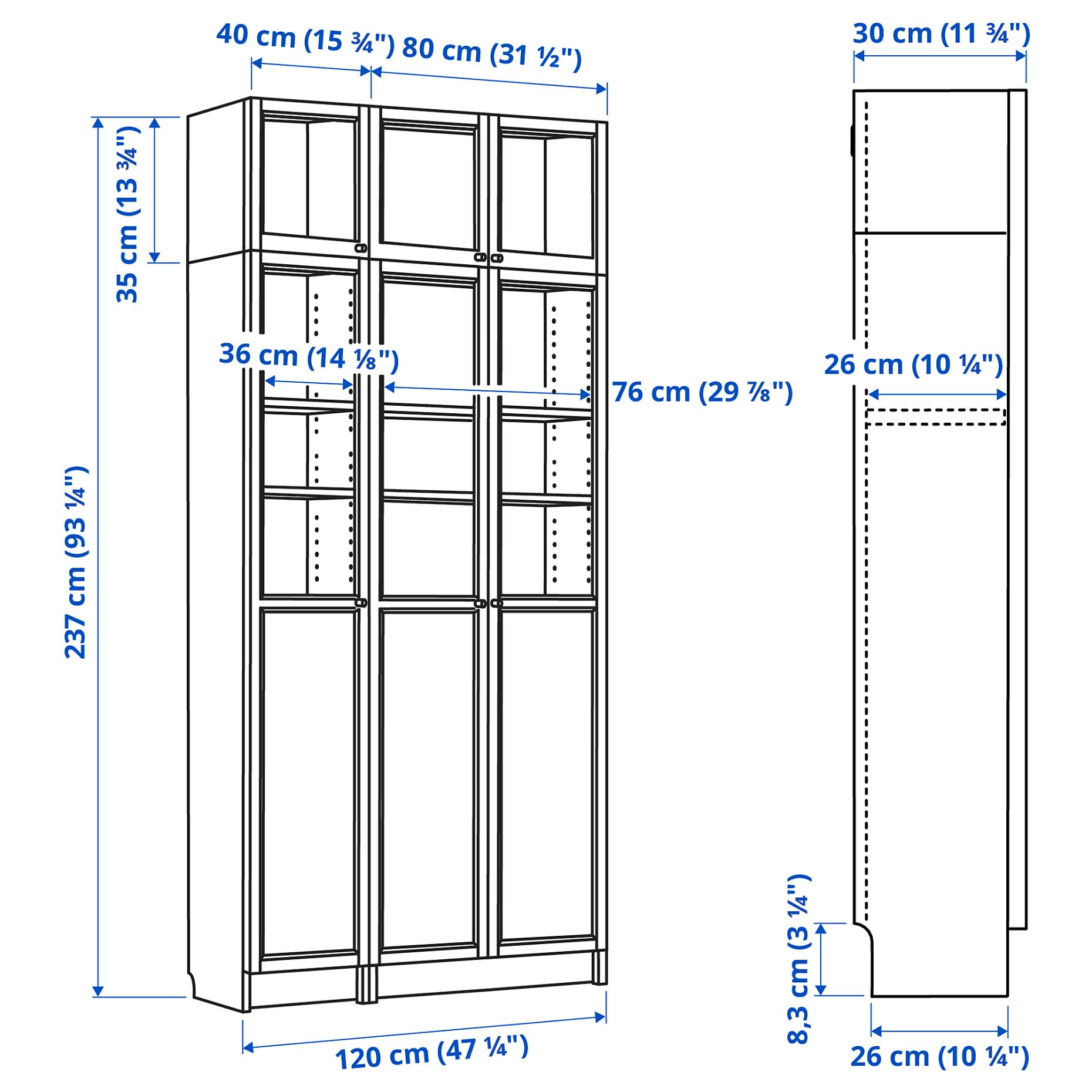 BILLY/OXBERG, bookcase, 592.177.24