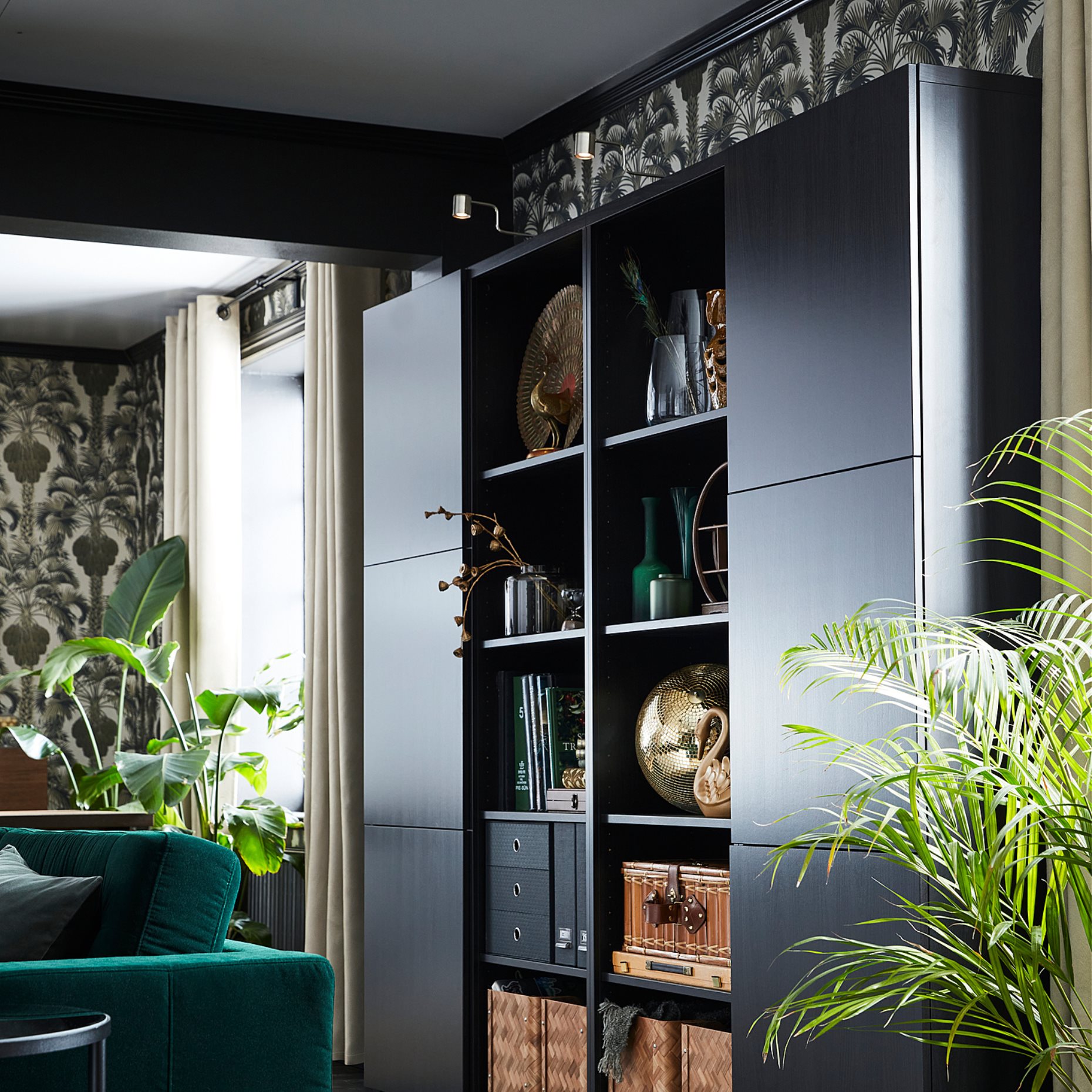 BESTÅ, storage combination with doors, 120x42x202 cm, 593.017.65