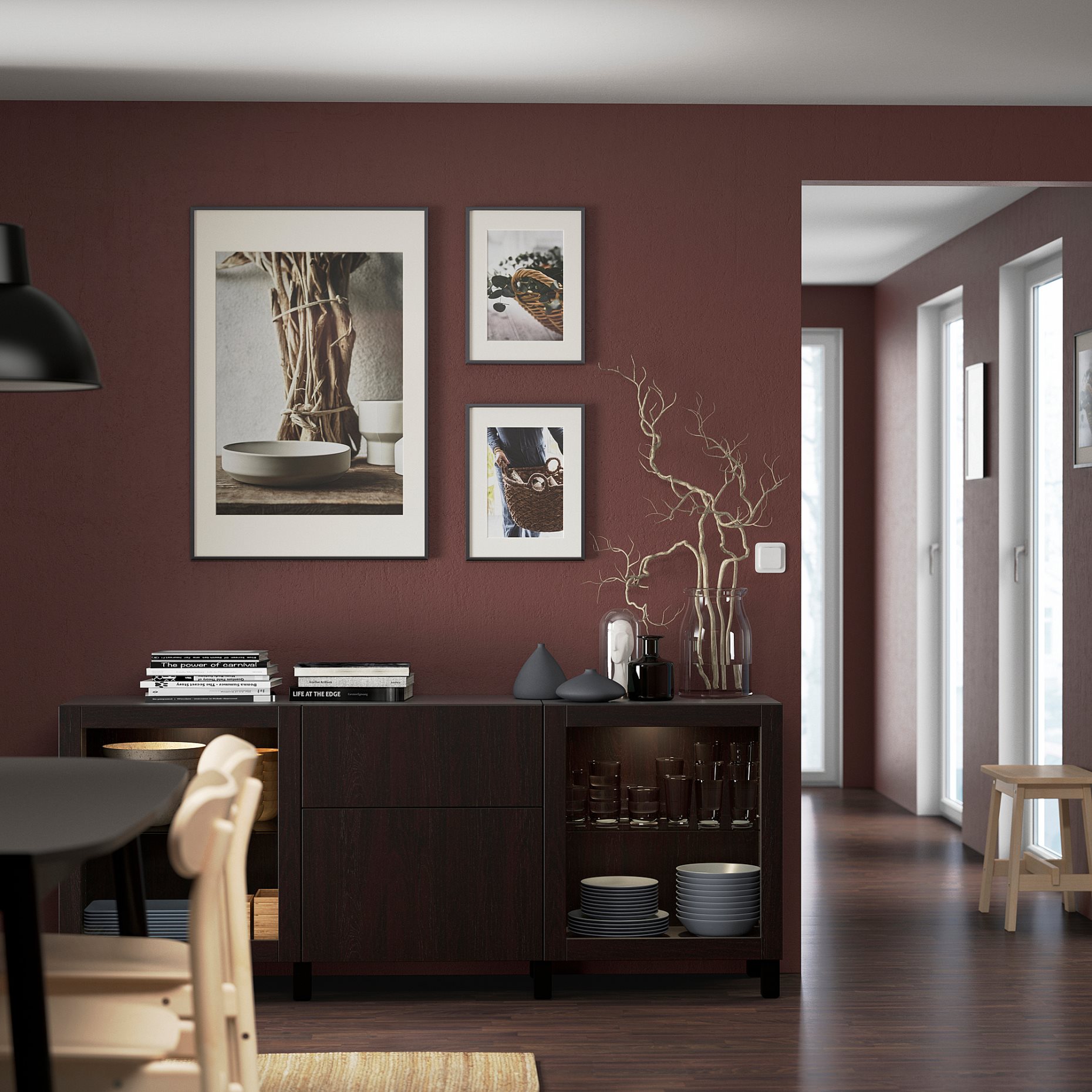 BESTÅ, storage combination with drawers soft-closing, 180x42x74 cm, 593.026.75