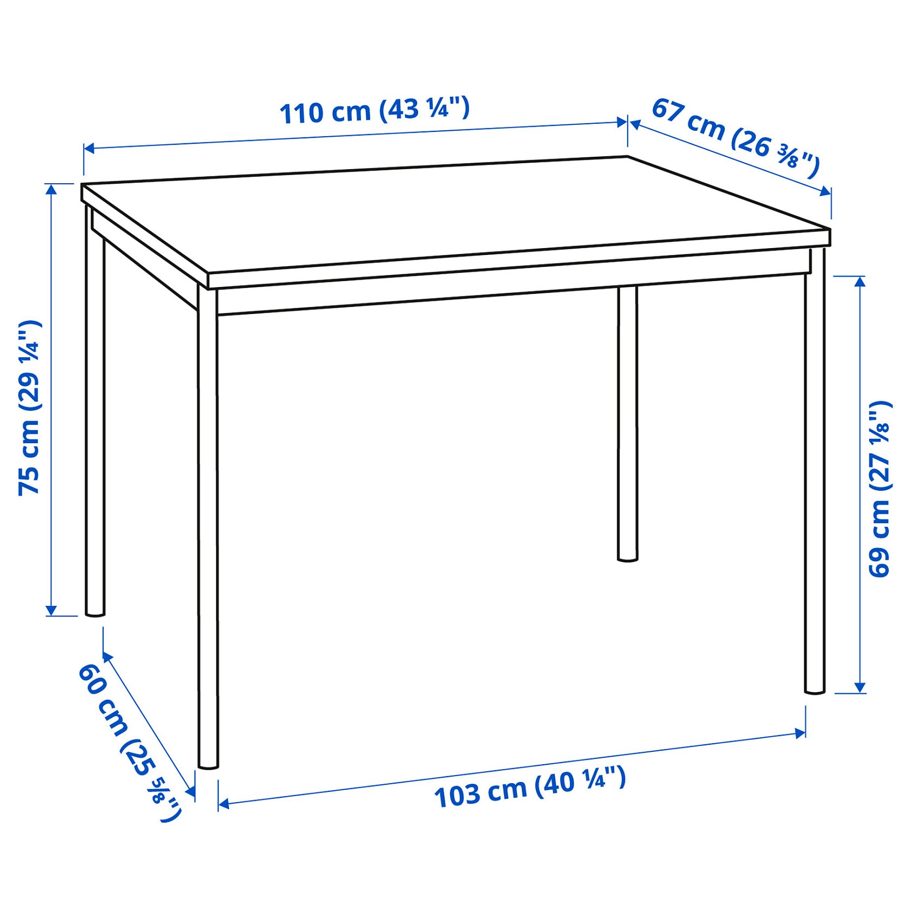 SANDSBERG/ADDE, table and 4 chairs, 110x67 cm, 594.291.94
