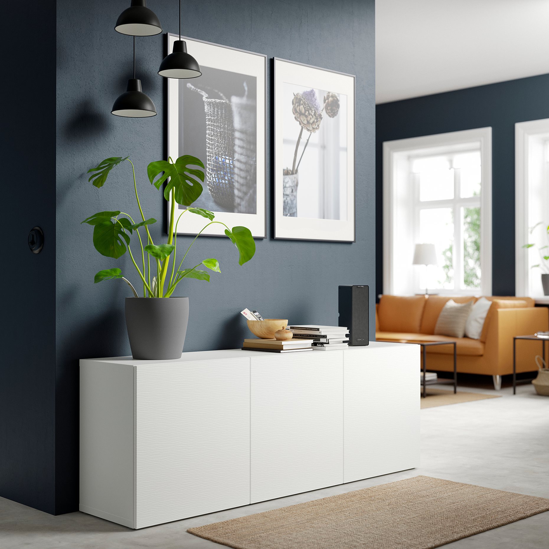 BESTÅ, σύνθεση αποθήκευσης με πόρτες, 180x42x65 cm, 594.347.51