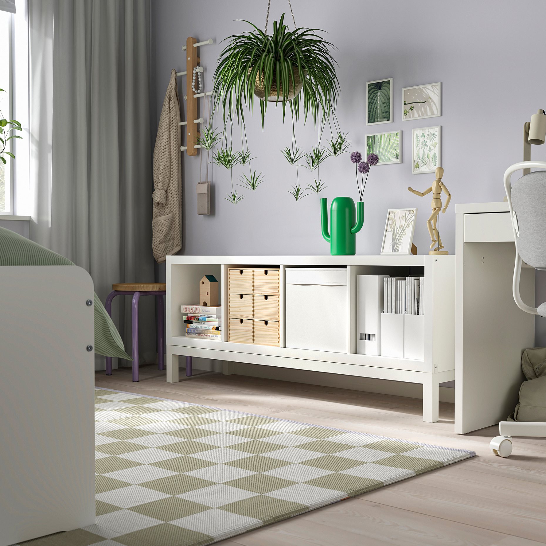 KALLAX, shelving unit with underframe, 147x59 cm, 594.426.66