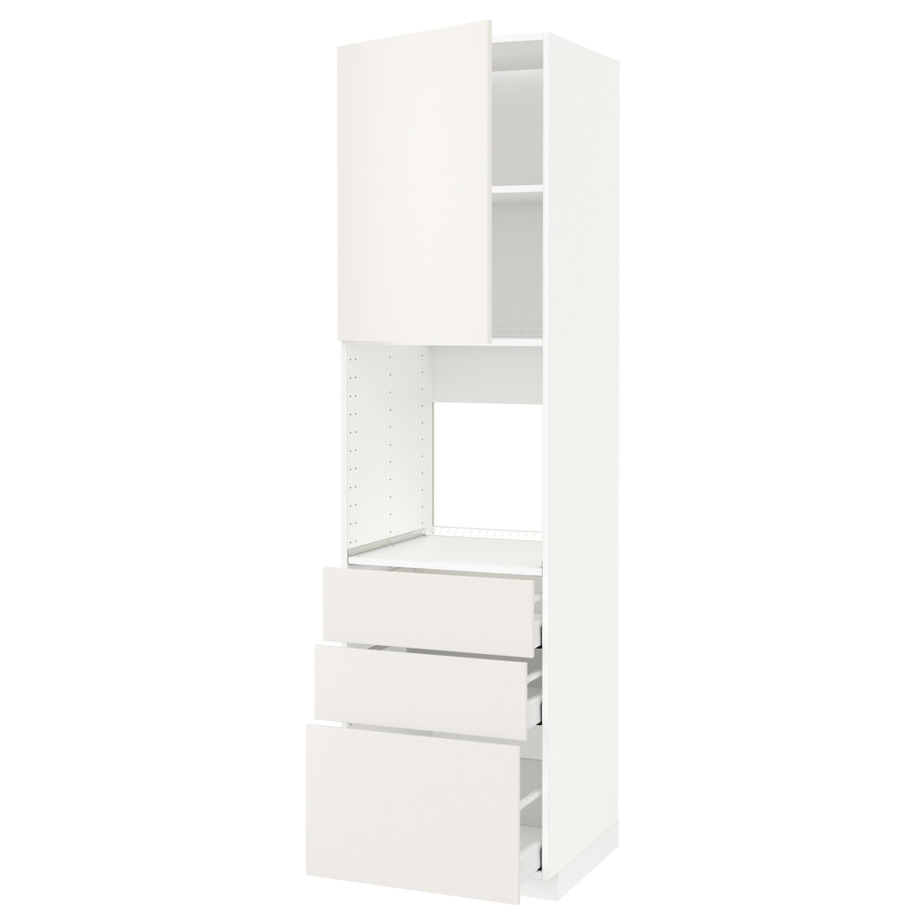 METOD, high cabinet for oven with door/3 drawers, 60x60x220 cm, 594.552.77