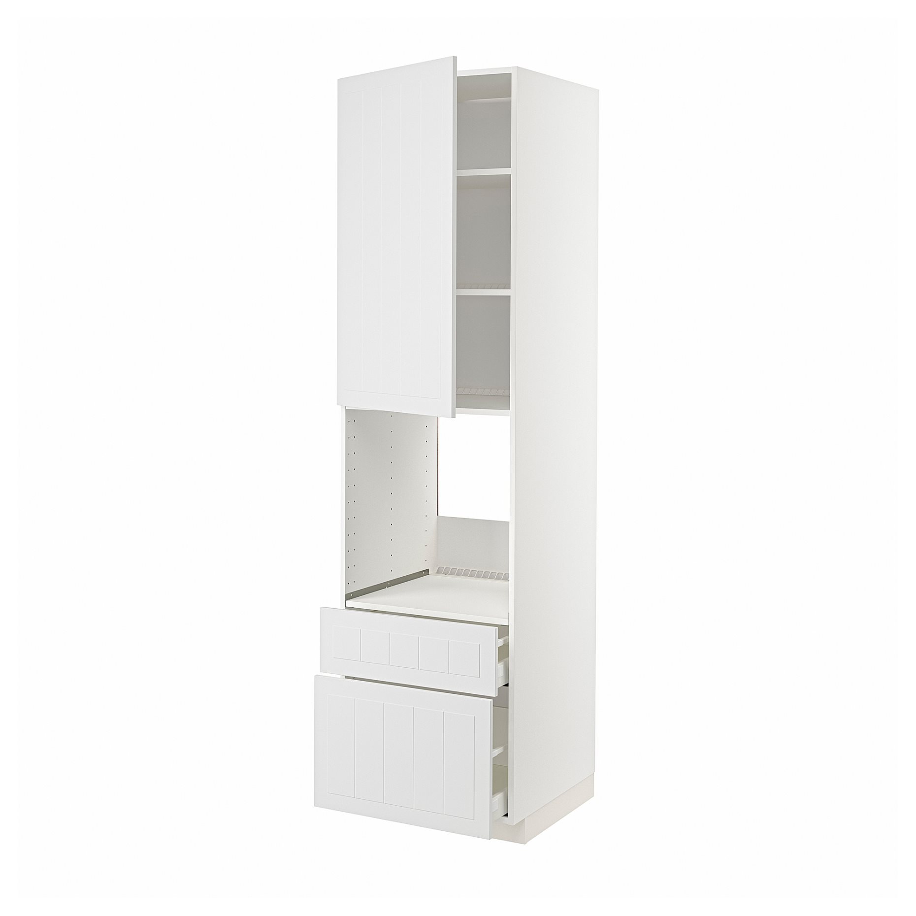 METOD, high cabinet for oven with door/2 drawers, 60x60x220 cm, 594.638.47