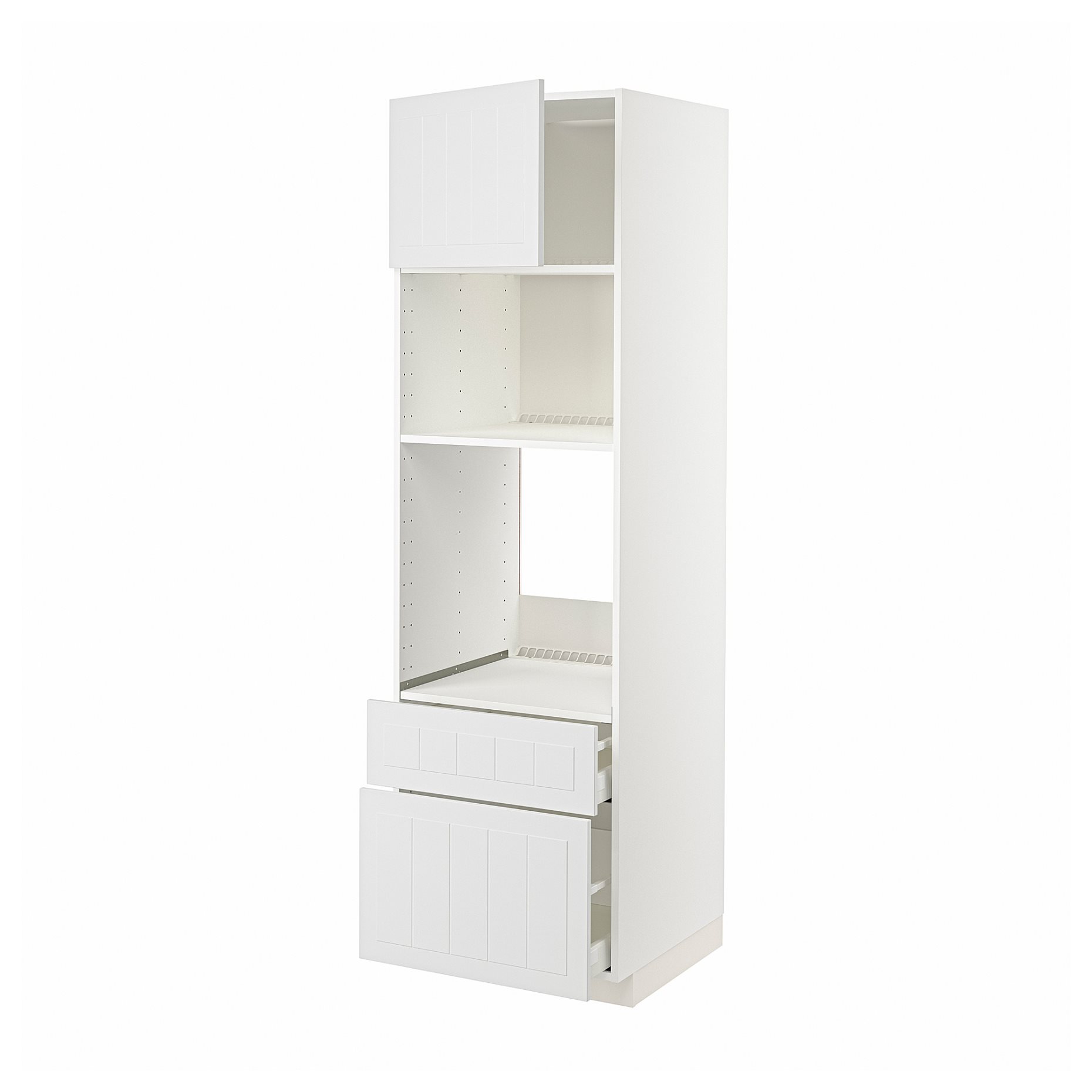 METOD, high cabinet for oven/microwave with door/2 drawers, 60x60x200 cm, 594.657.90