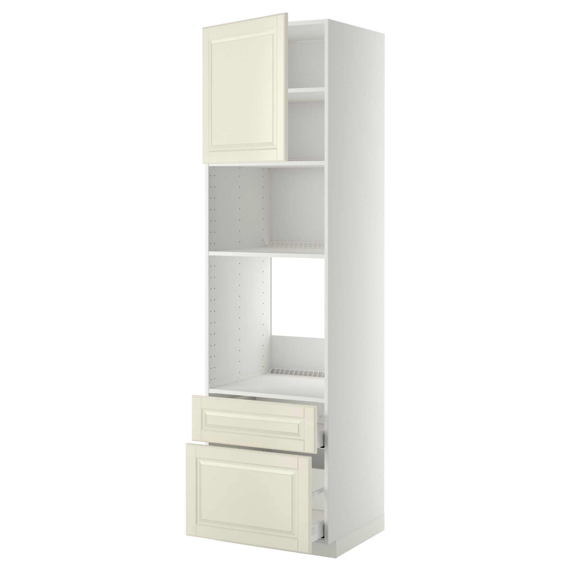 METOD, high cabinet for oven/microwave with door/2 drawers, 60x60x220 cm, 594.667.99