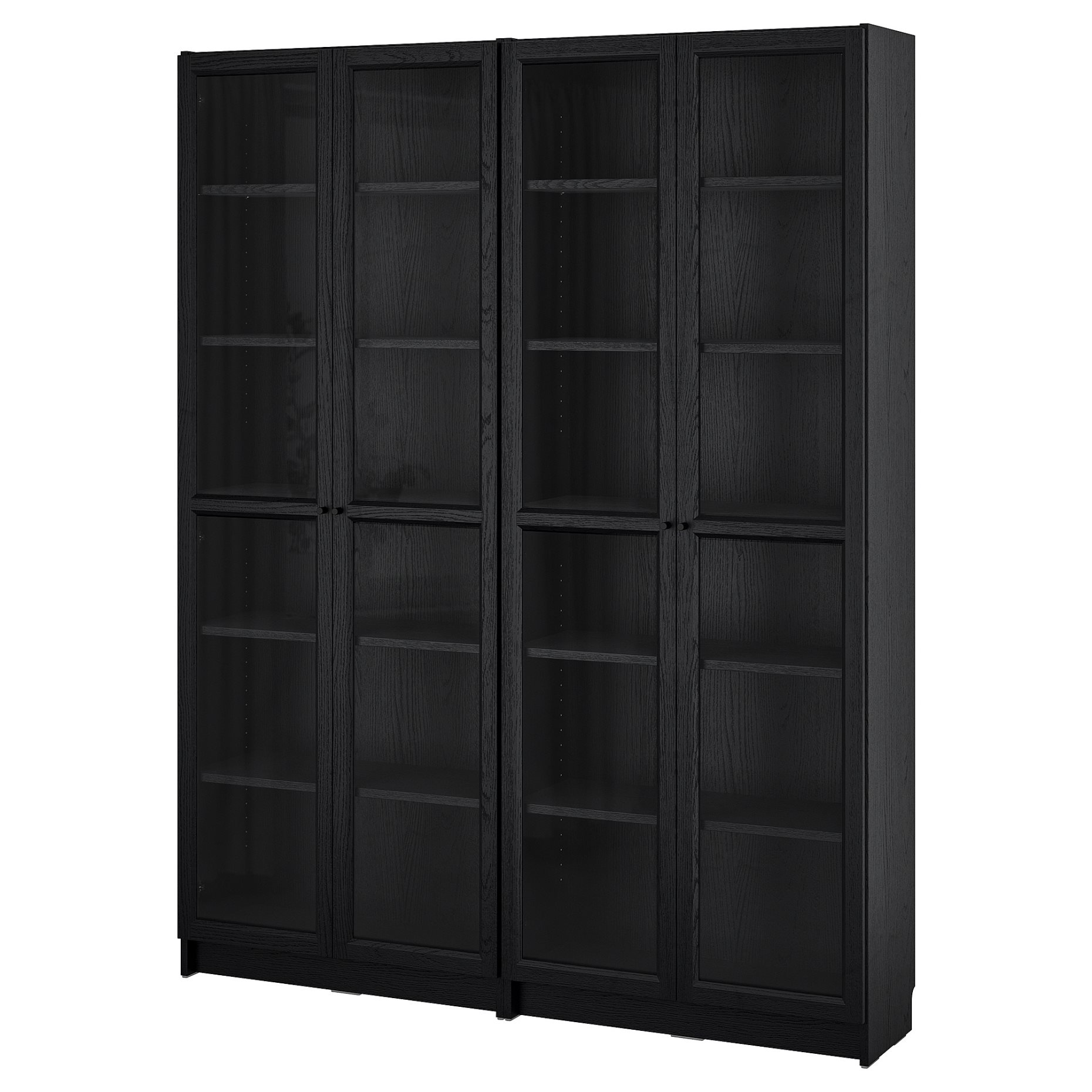 BILLY/OXBERG, bookcase combination with glass doors, 160x202 cm, 594.835.29