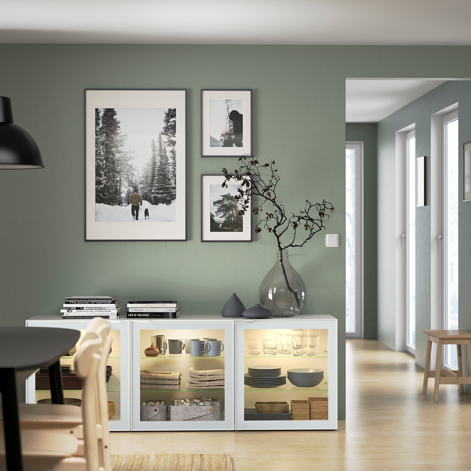 BESTÅ, σύνθεση αποθήκευσης με πόρτες, 180x42x65 cm, 594.888.19