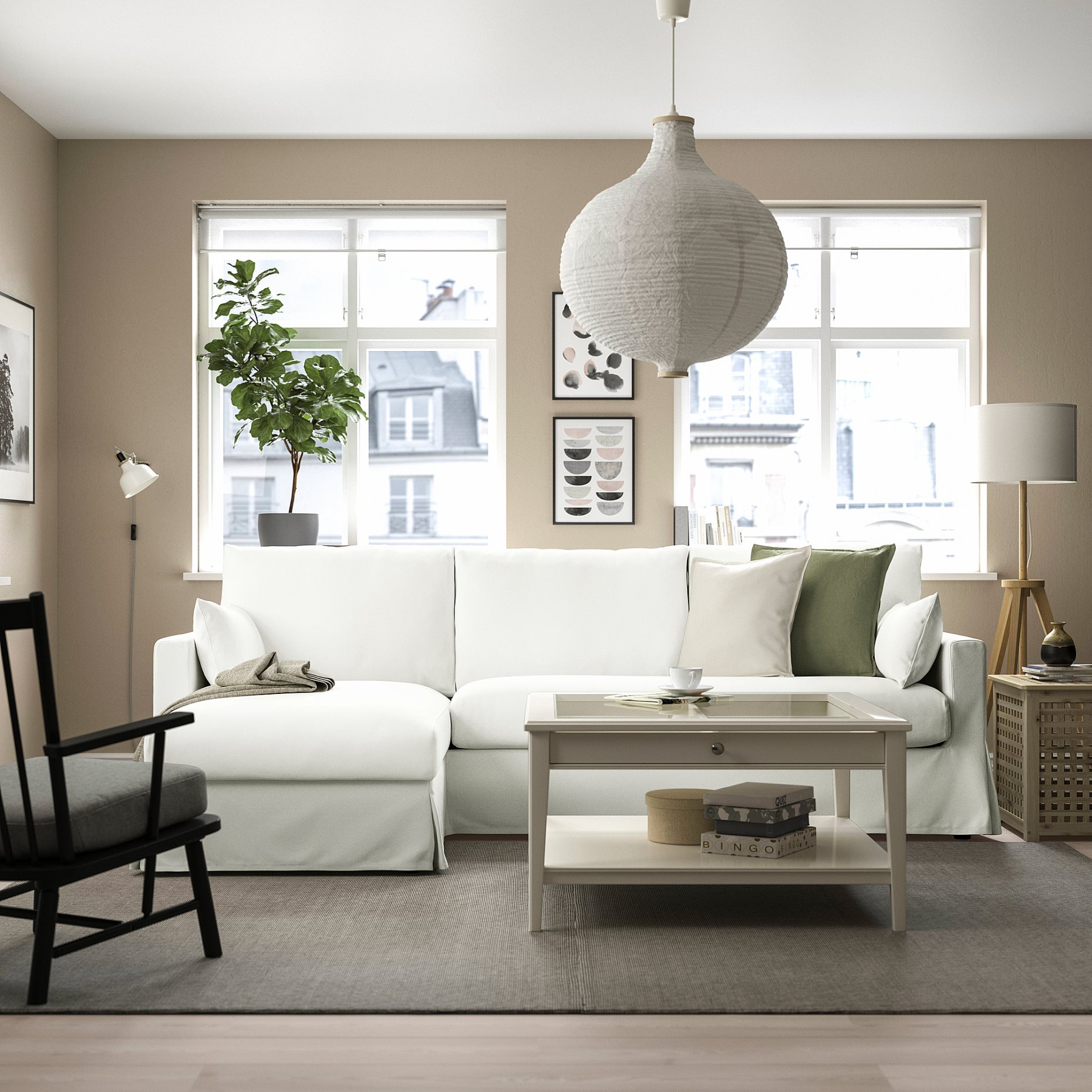 HYLTARP, 3-seat sofa with chaise longue, left, 594.896.92