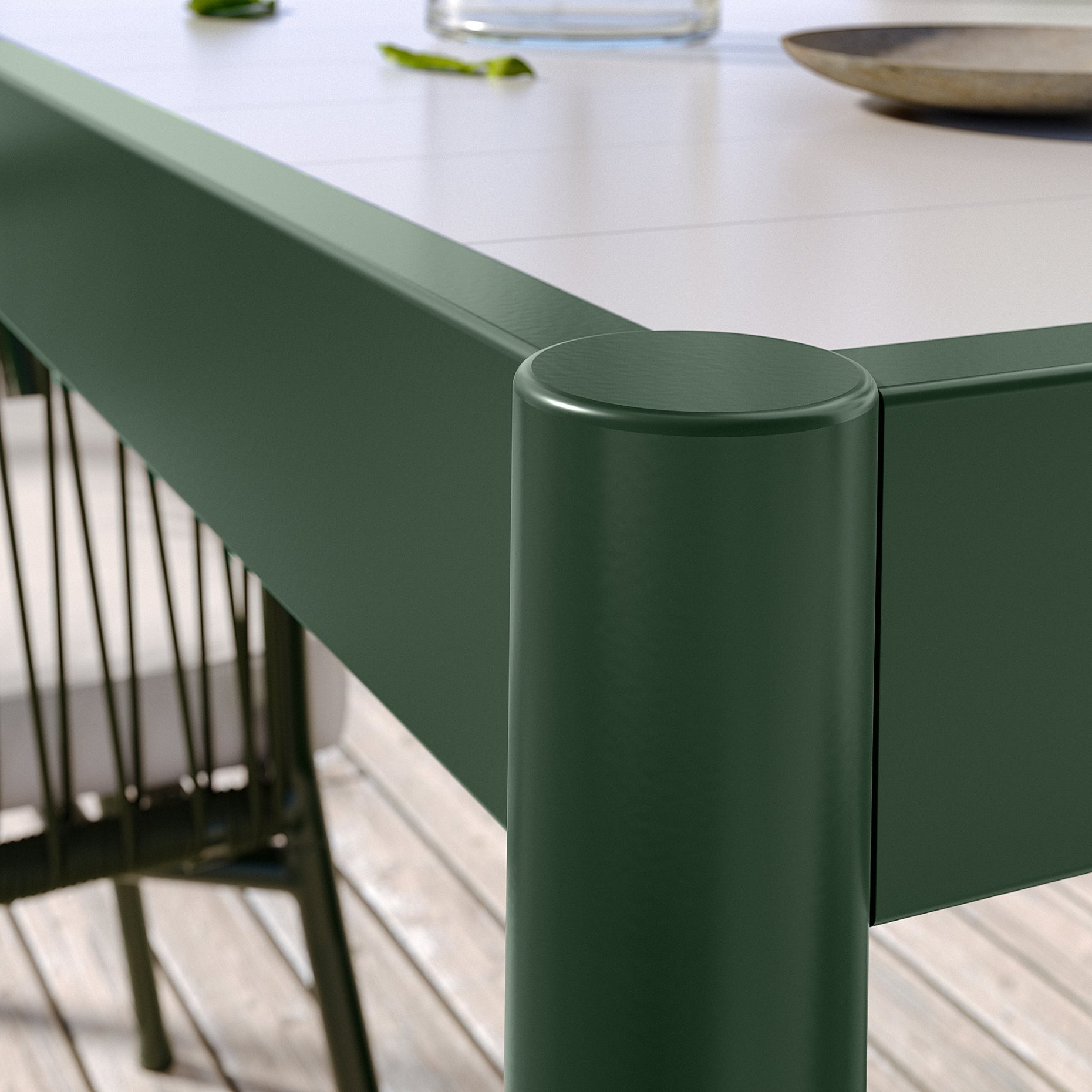 SEGERÖN, table and 4 chairs with armrests/outdoor, 147 cm, 594.948.44