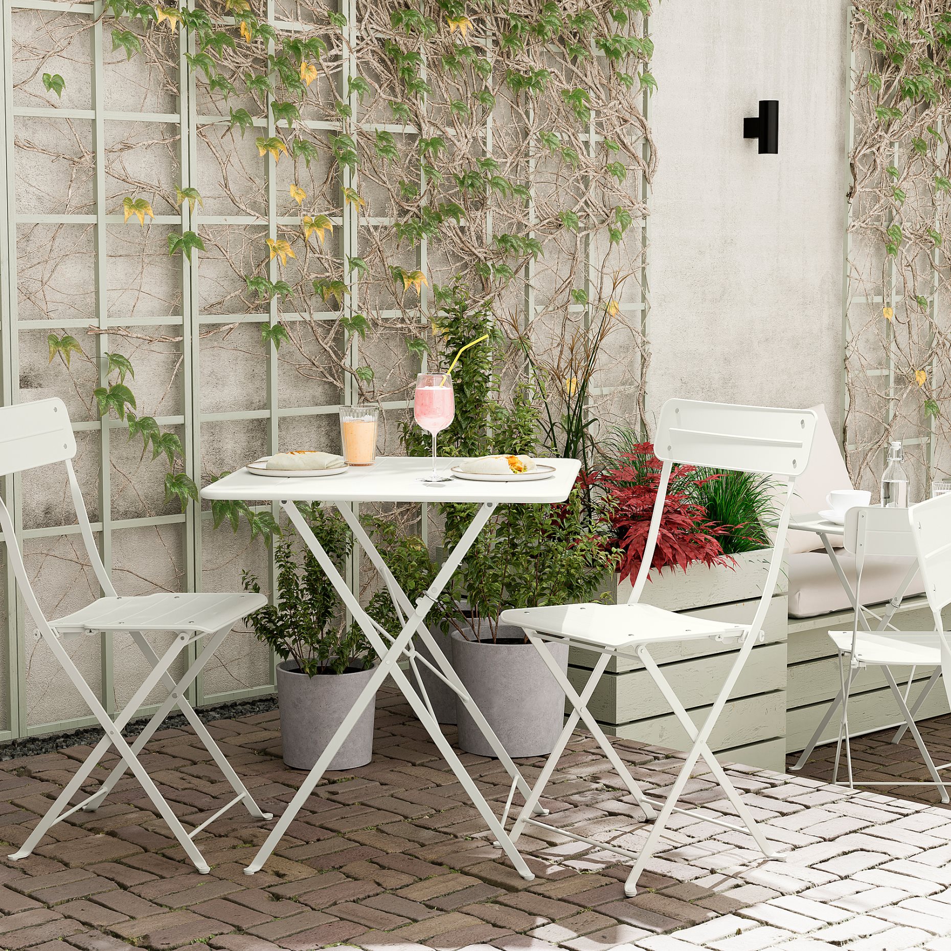 SUNDSÖ, table and 2 folding chairs/outdoor, 65x65 cm, 595.730.25