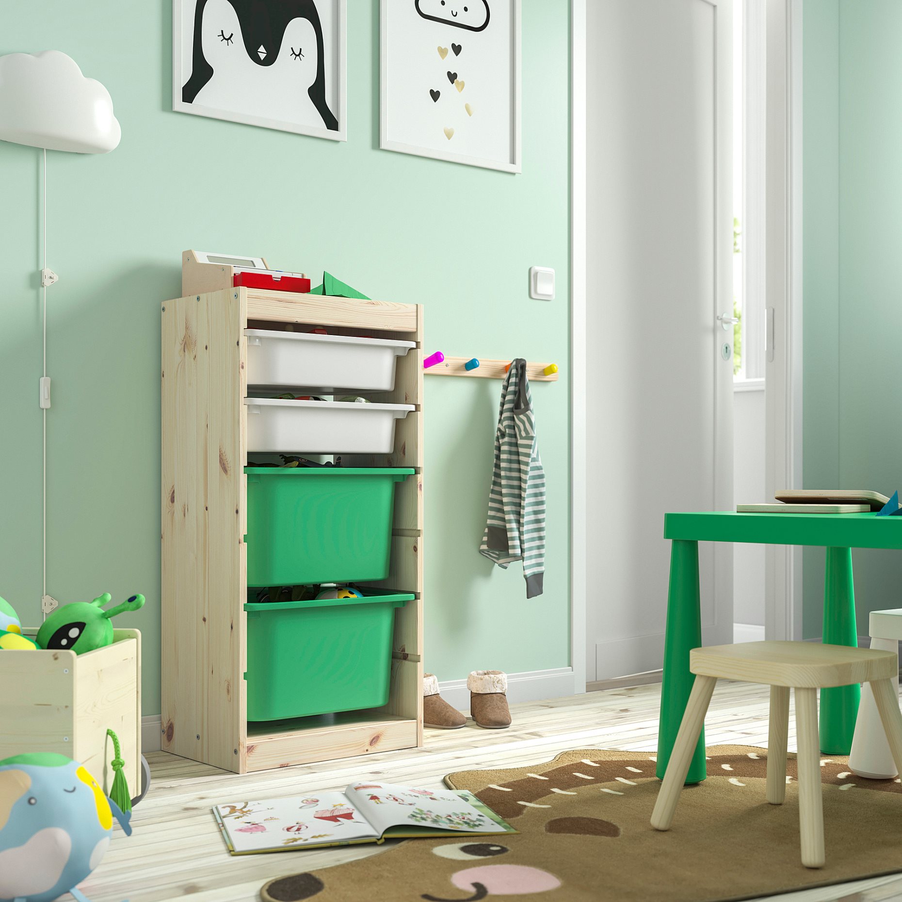 TROFAST, storage combination with boxes, 44x30x91 cm, 595.752.08