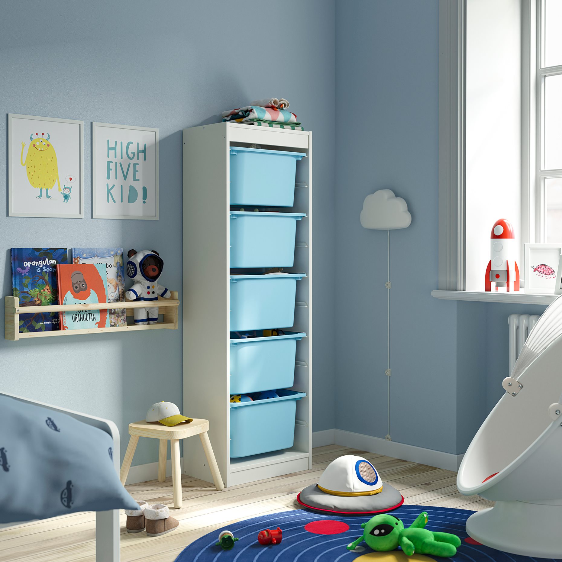 TROFAST, storage combination with boxes, 46x30x145 cm, 595.754.73