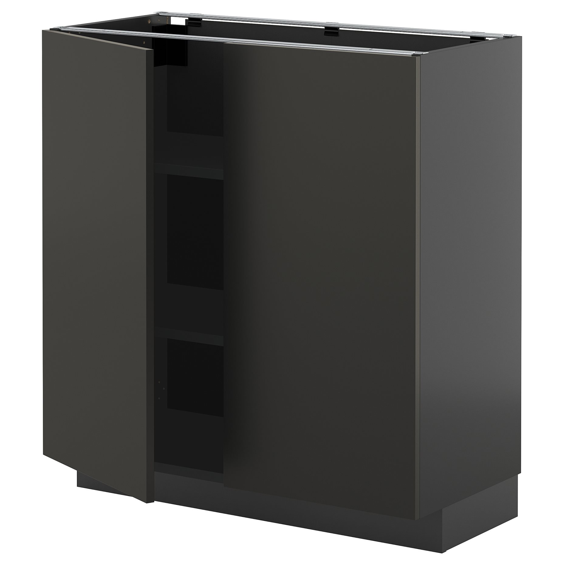METOD, base cabinet with shelves/2 doors, 80x37 cm, 595.877.82