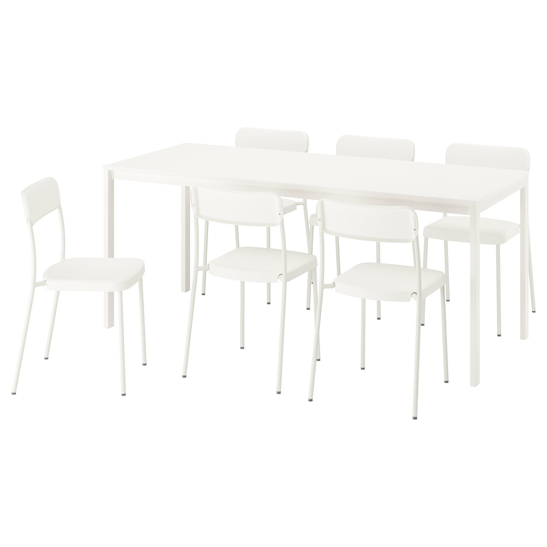 VIHALS, table and 6 chairs, 120/180x74 cm, 595.899.60