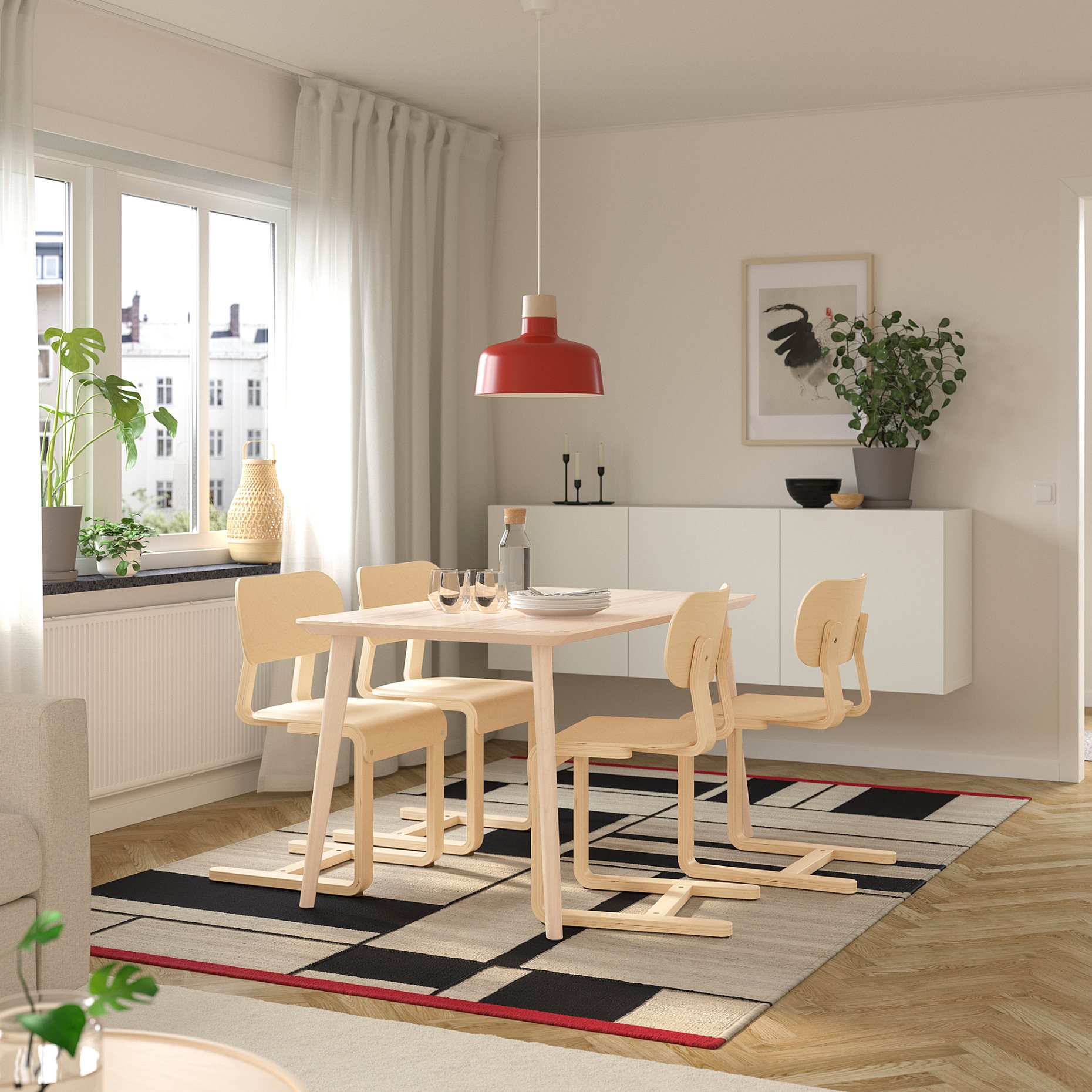 LISABO/LYCKAN, table and 4 chairs, 140x78 cm, 595.902.61