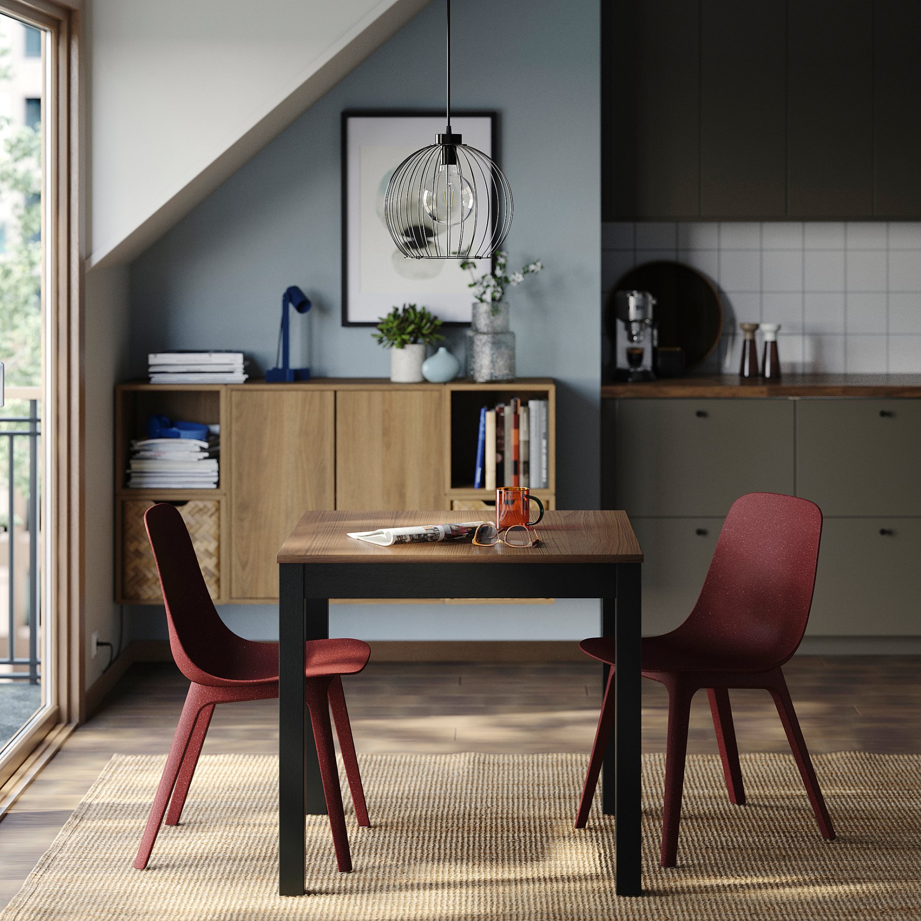 ÅLHULT/ODGER, table and 2 chairs, 80x74 cm, 596.100.75