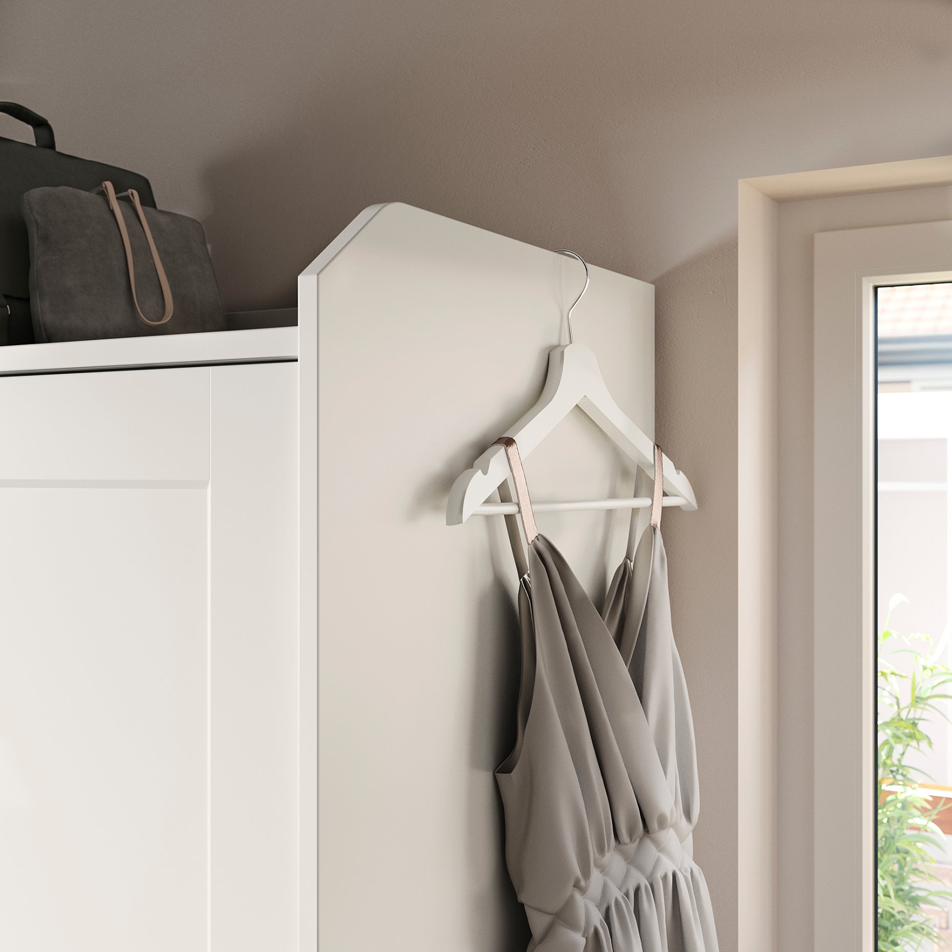 HAUGA, wardrobe with sliding doors, 118x55x199 cm, 604.569.16